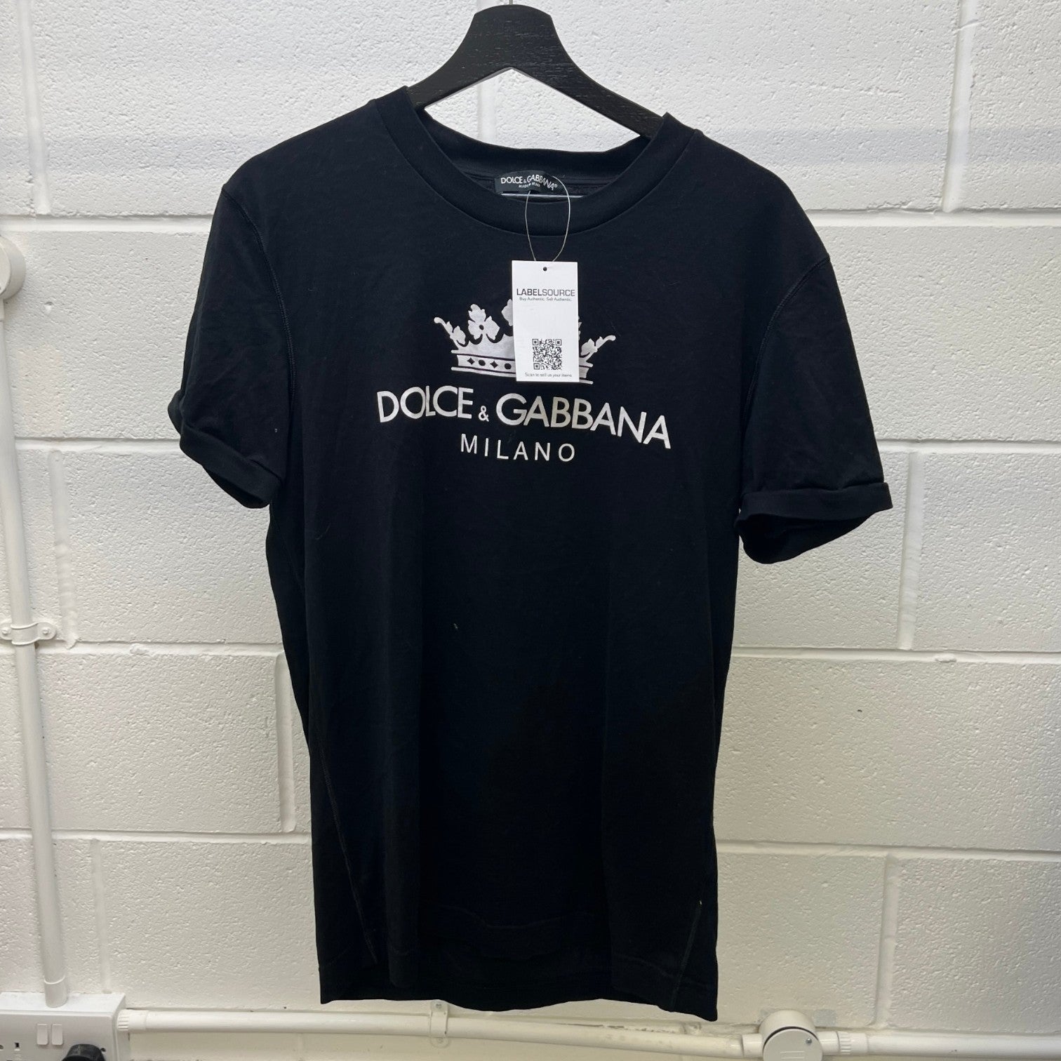 Men's Logo Print T-Shirt Black Size IT 46 / UK S