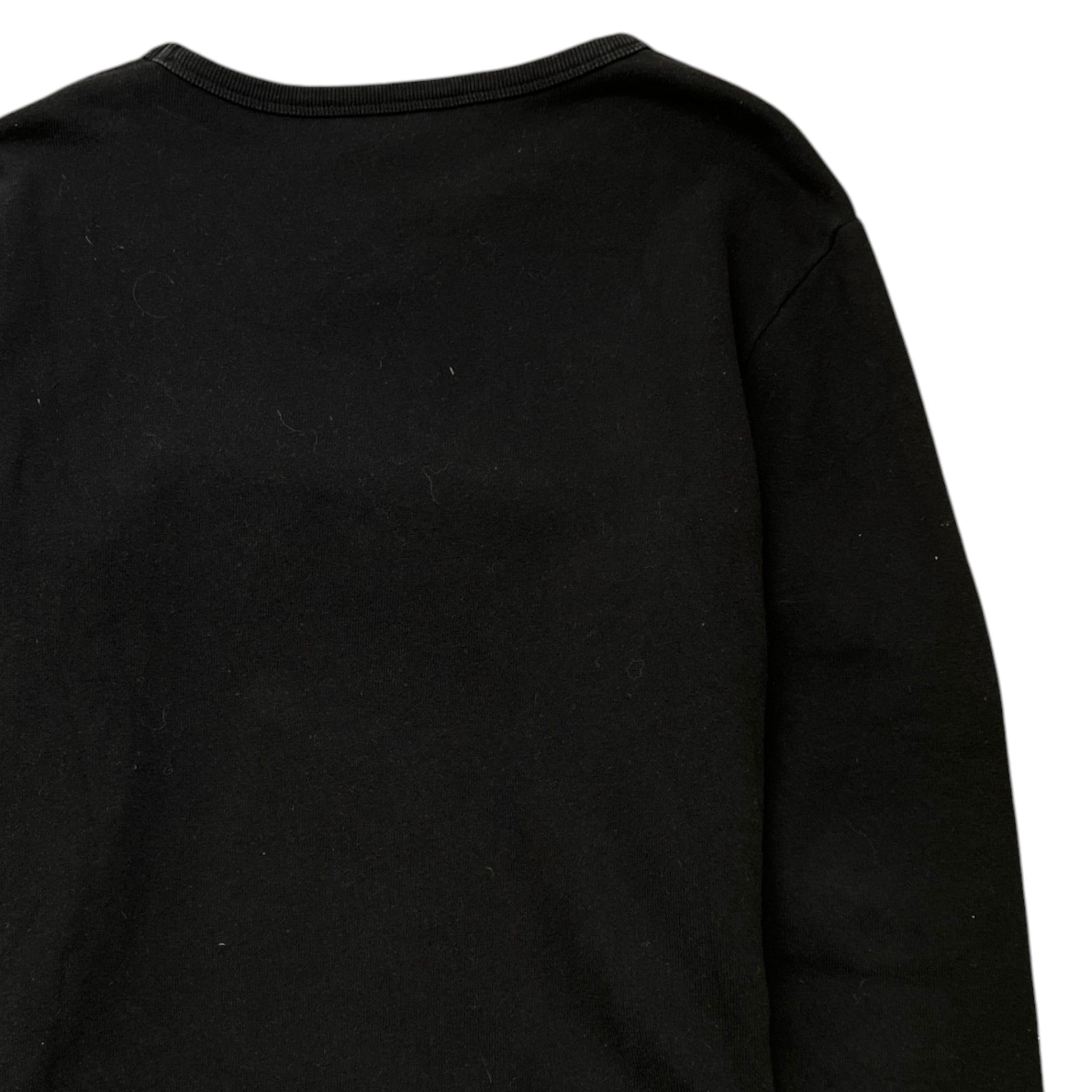 Men's Distressed Logo Print Sweatshirt Black Size M