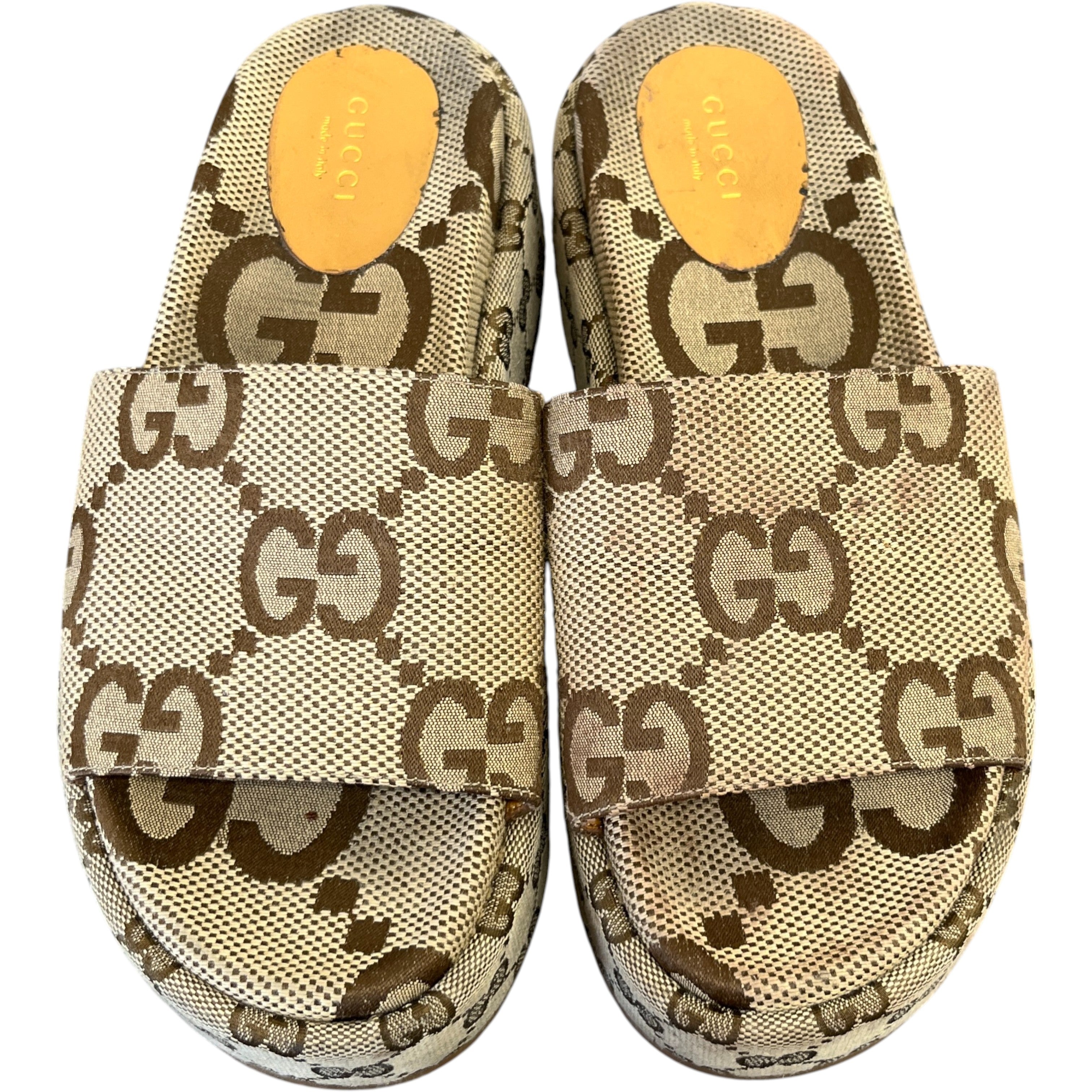 Women's Gg Platform Slide Sandals Beige Size EU 37 / UK 4