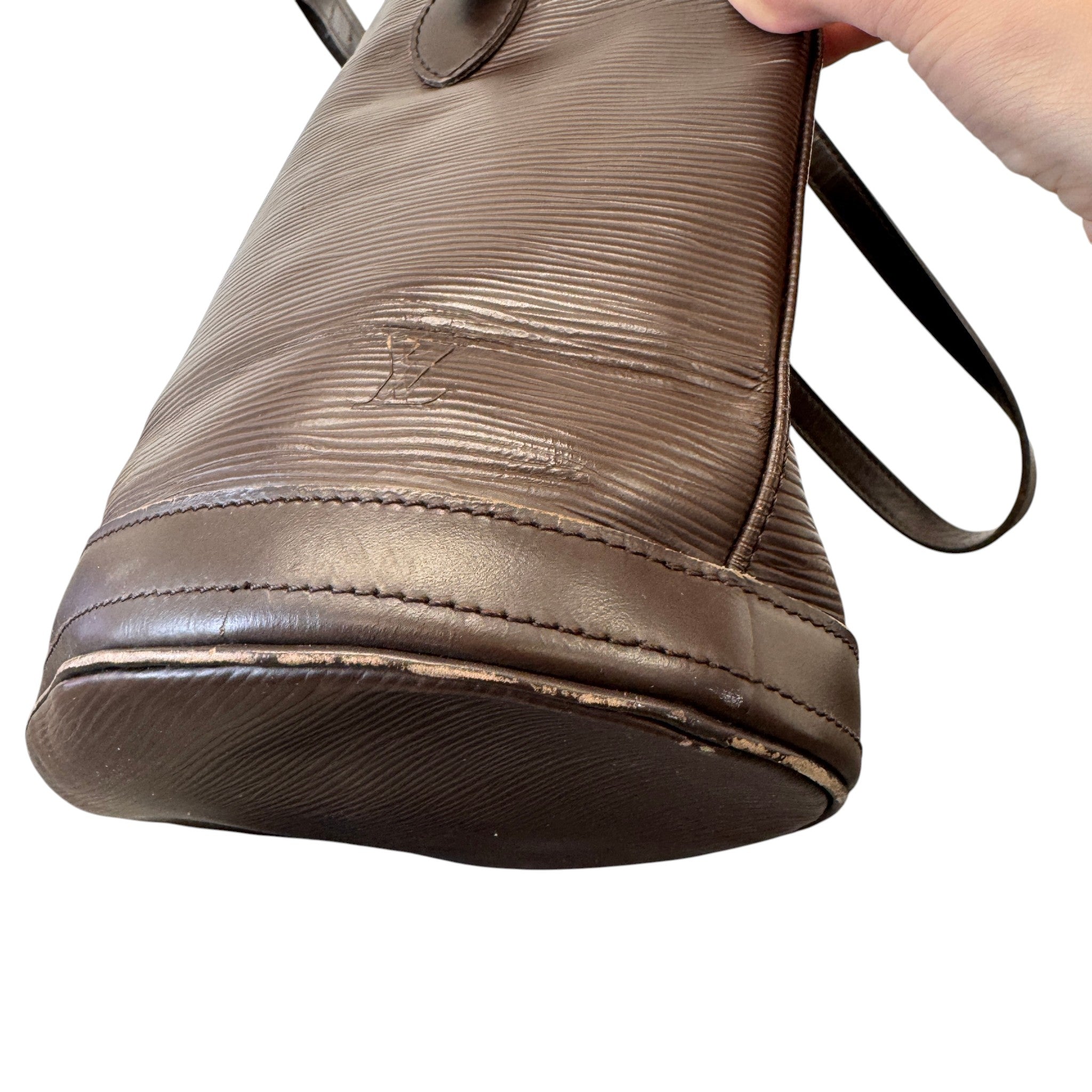 Women's Epi Petit Bucket Bag Brown