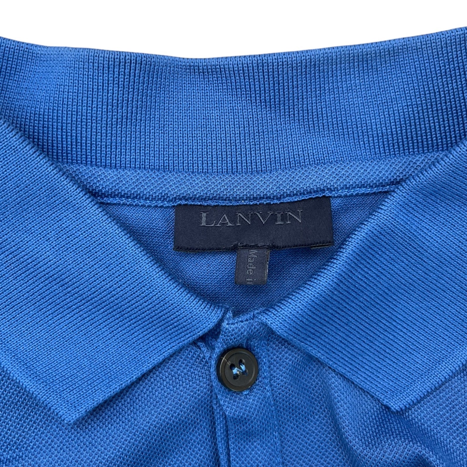 Men's Embroidered Logo Polo Shirt Blue Size XXL