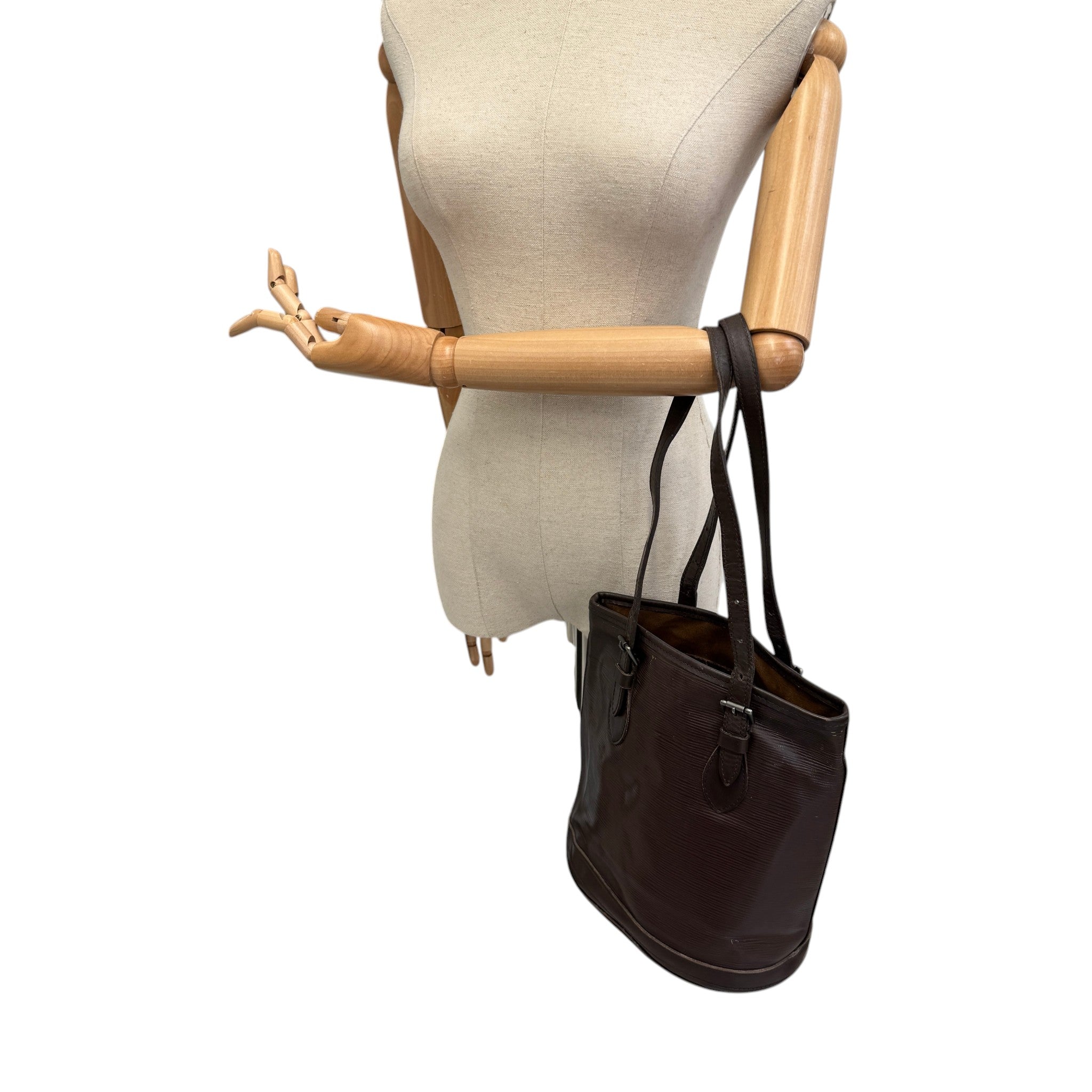 Women's Epi Petit Bucket Bag Brown