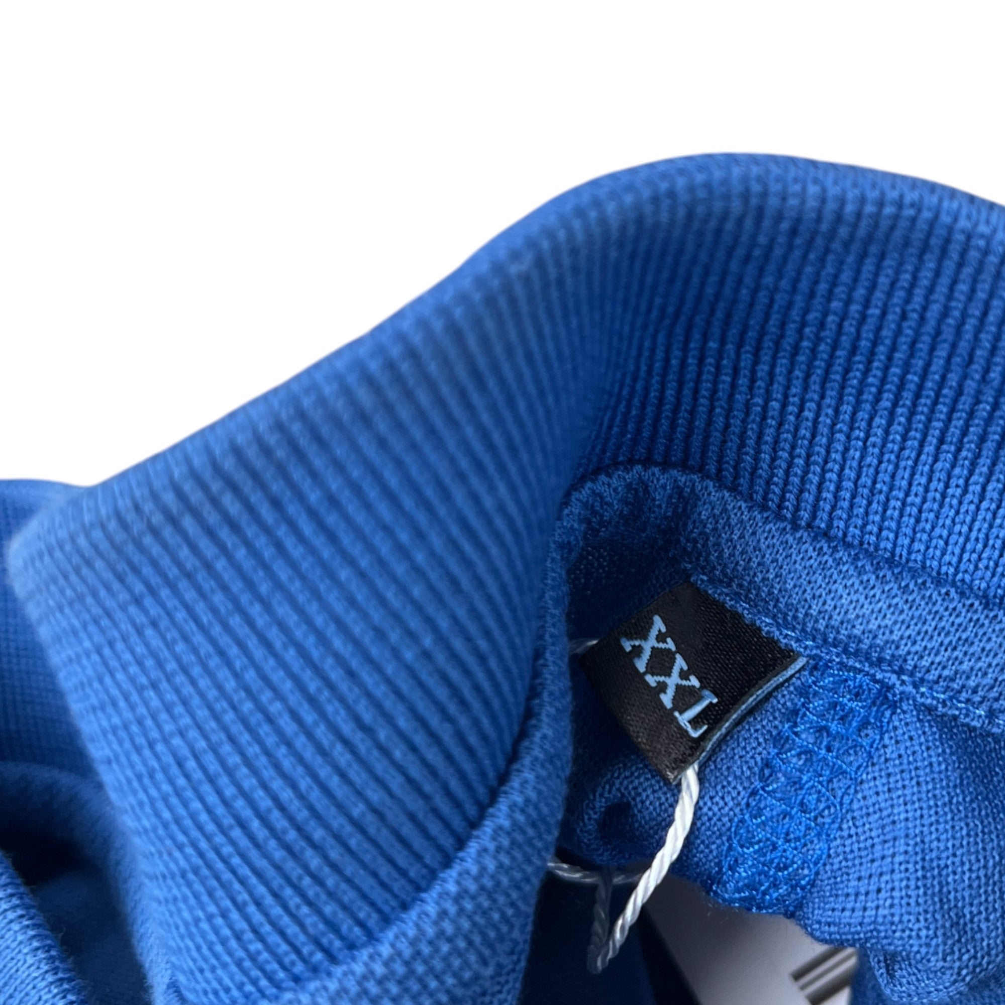 Men's Embroidered Logo Polo Shirt Blue Size XXL