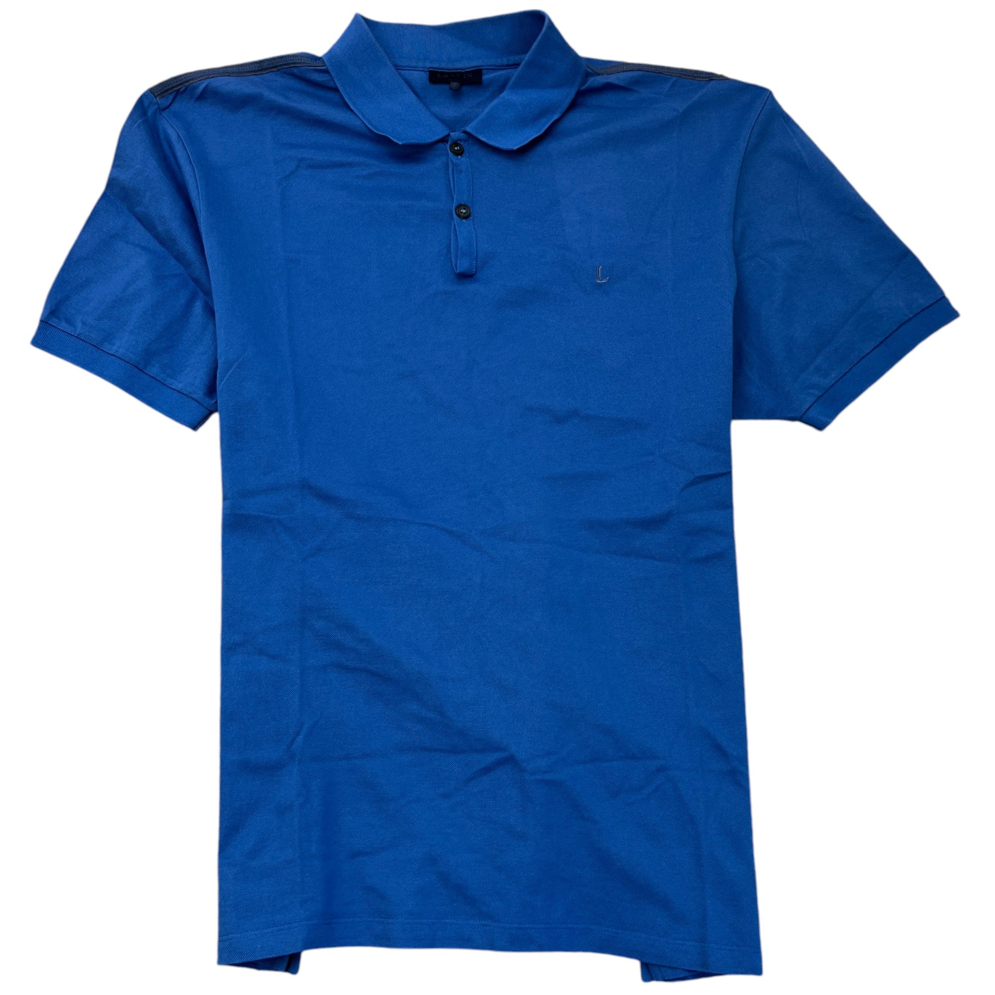 Men's Embroidered Logo Polo Shirt Blue Size XXL