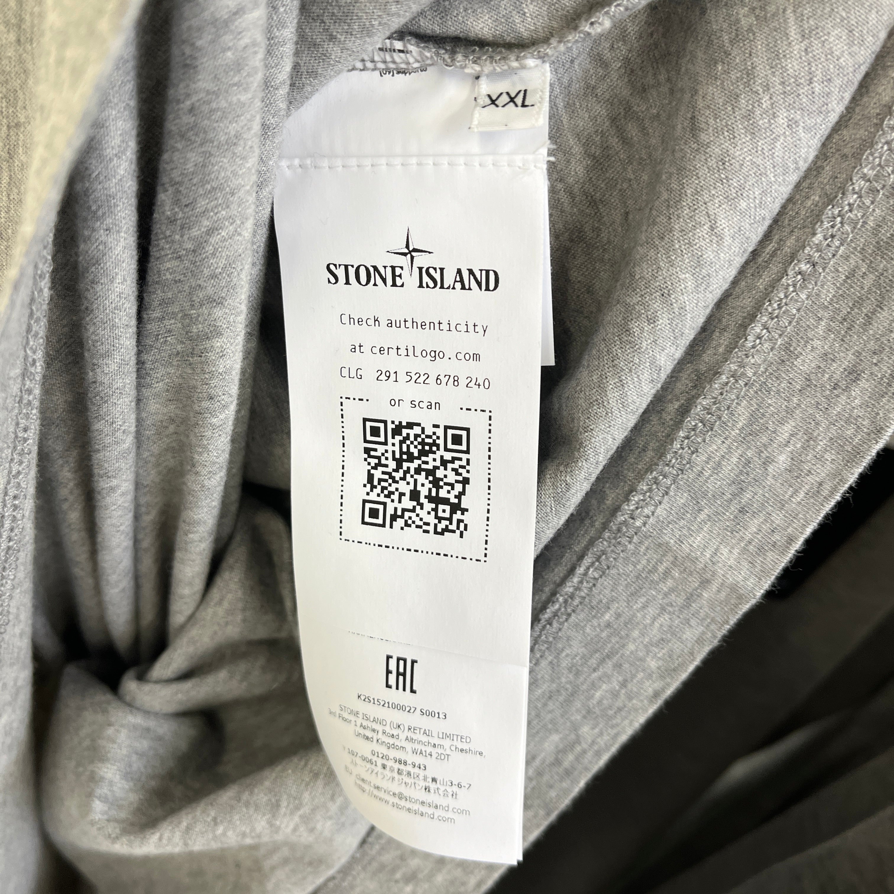 Men's Compass Patch T-Shirt Grey Size XXXL