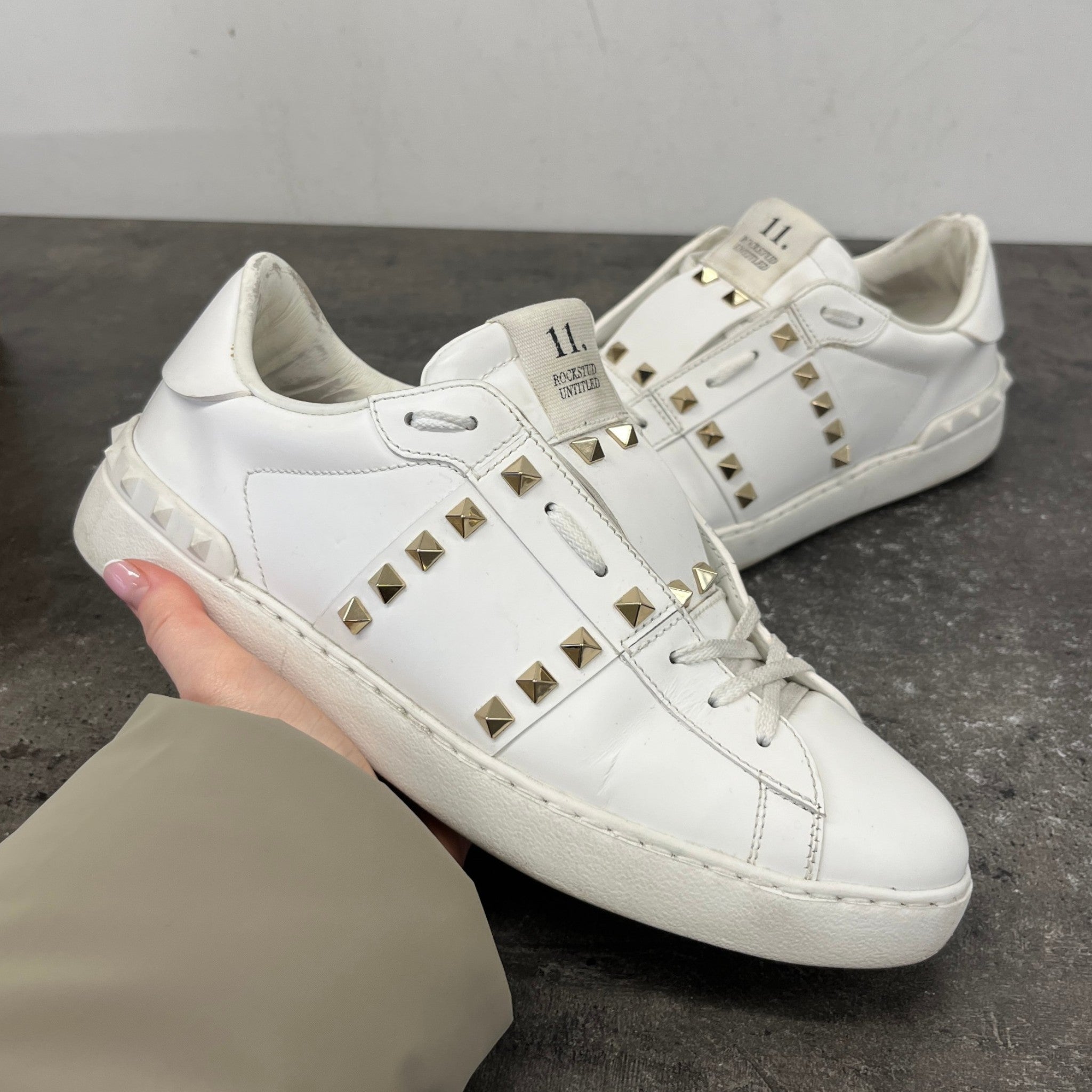 Men's Open Rockstud Low Trainers White Size EU 41 / UK 7