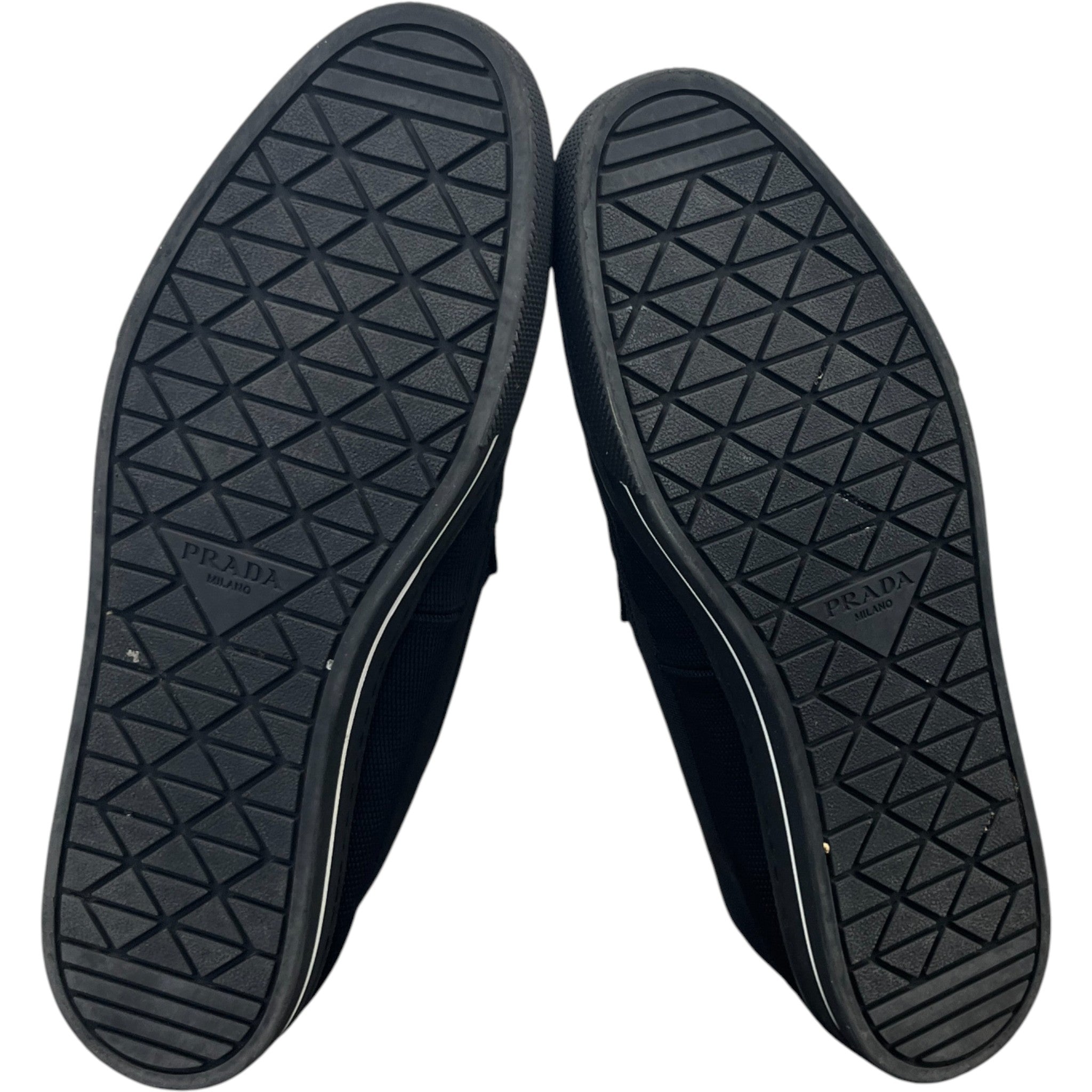 Men's Re-Nylon Plaque Logo Loafers Black Size EU 43 / UK 9