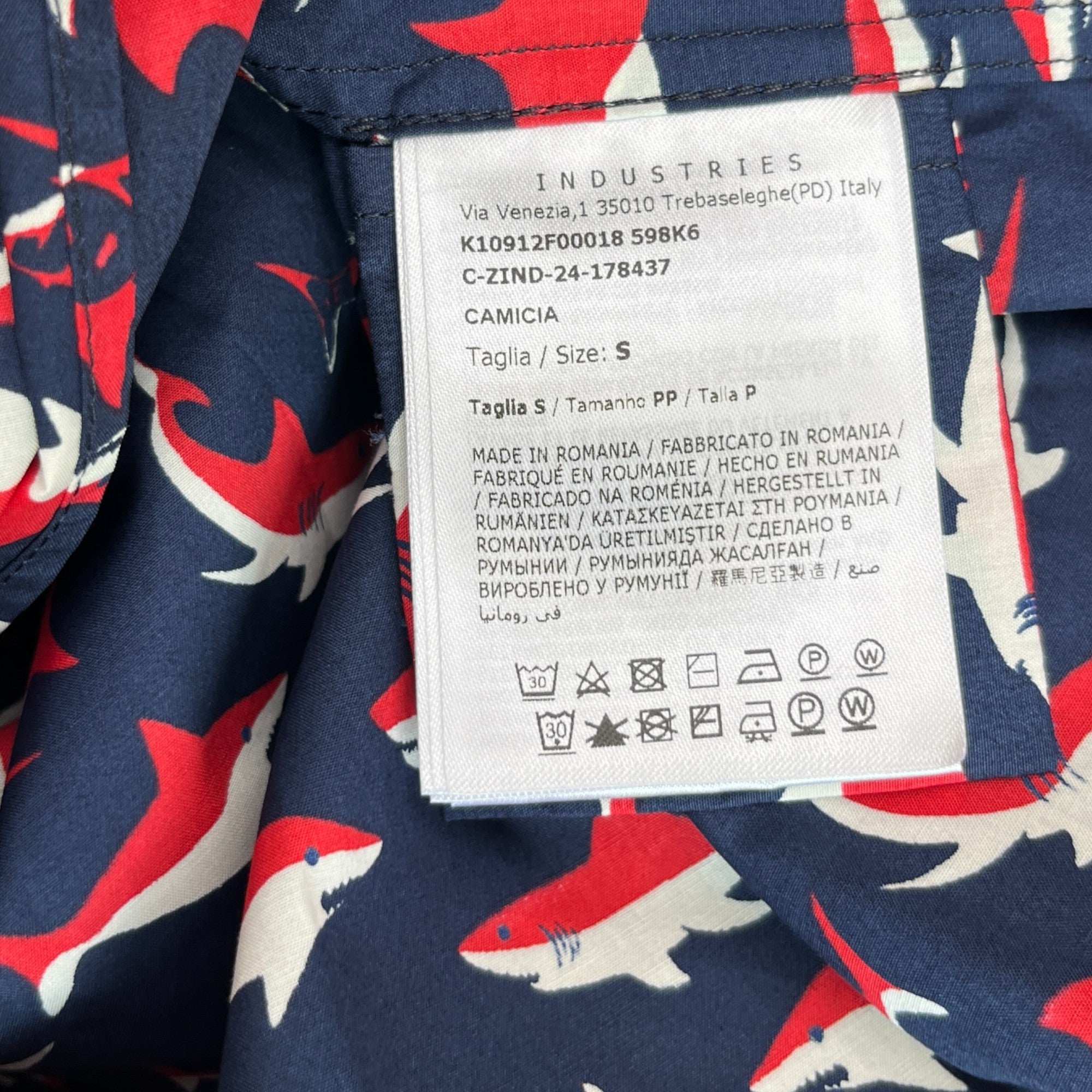 Men's Camica Short Sleeve Shirt Navy Size S