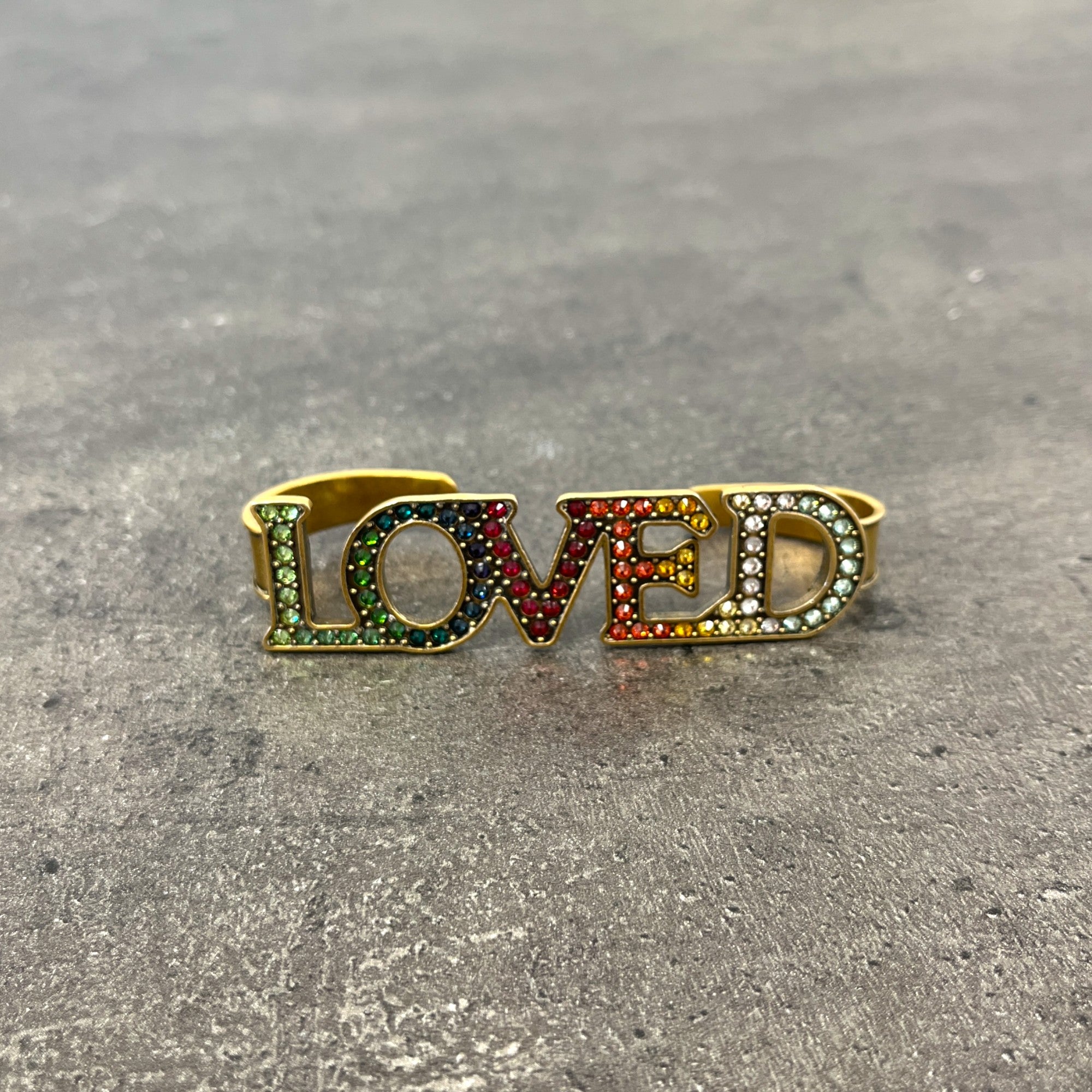 Women's Embellished Loved Ring Gold