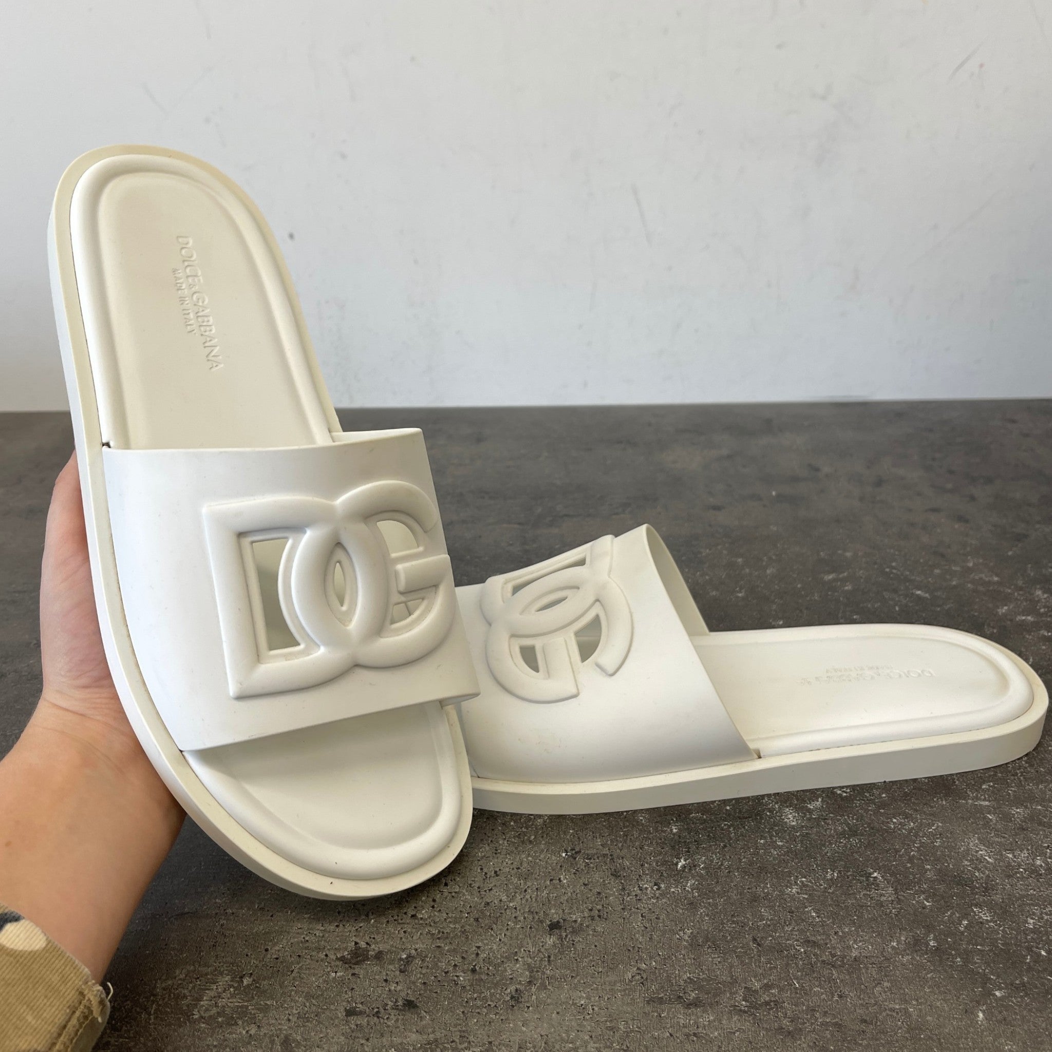 Men's Dg Pool Slides White Size EU 43 / UK 9