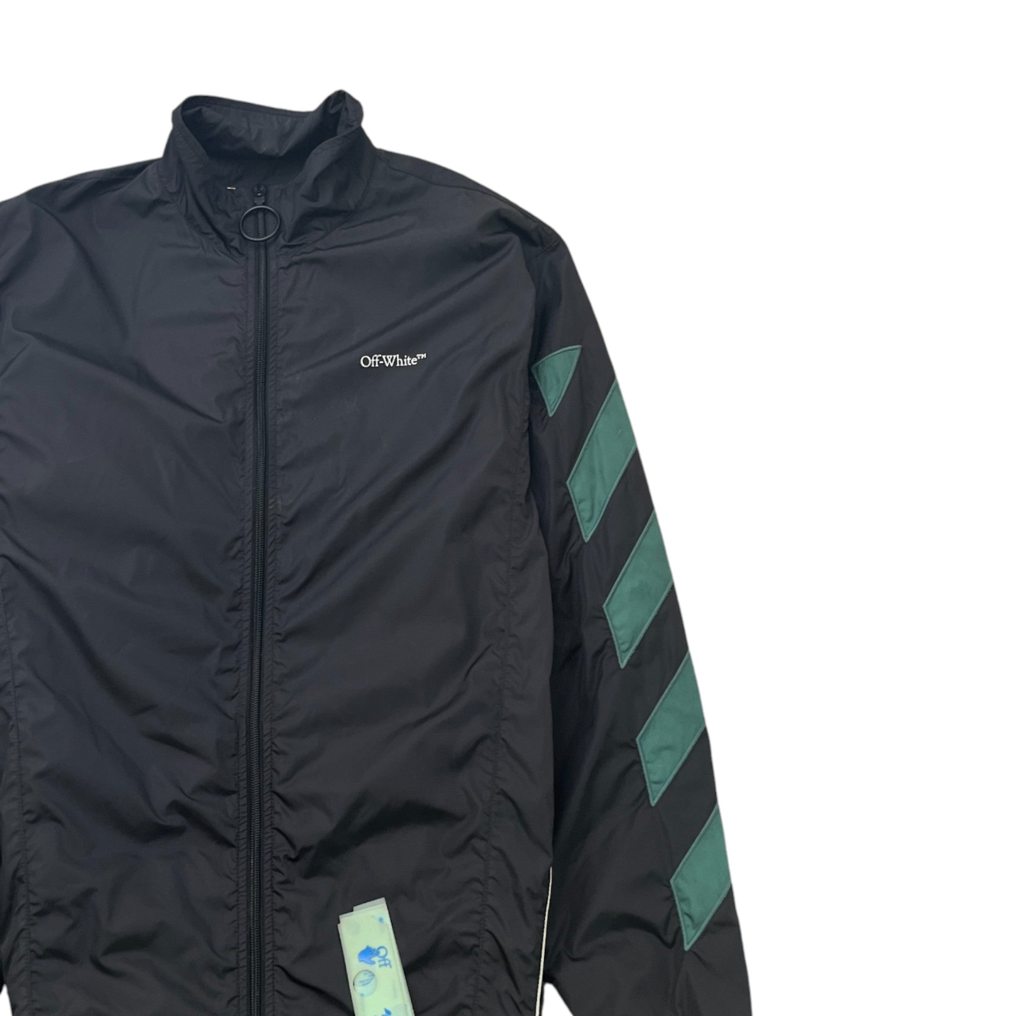 Men's Diag Nylon Windbreaker Black Size S