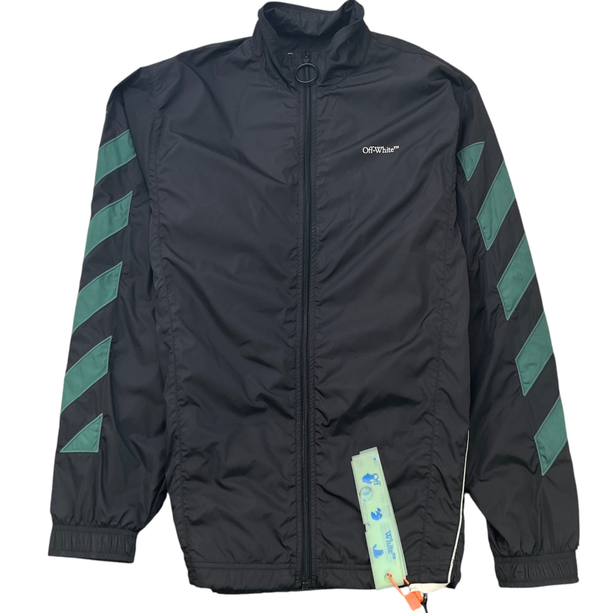 Men's Diag Nylon Windbreaker Black Size S