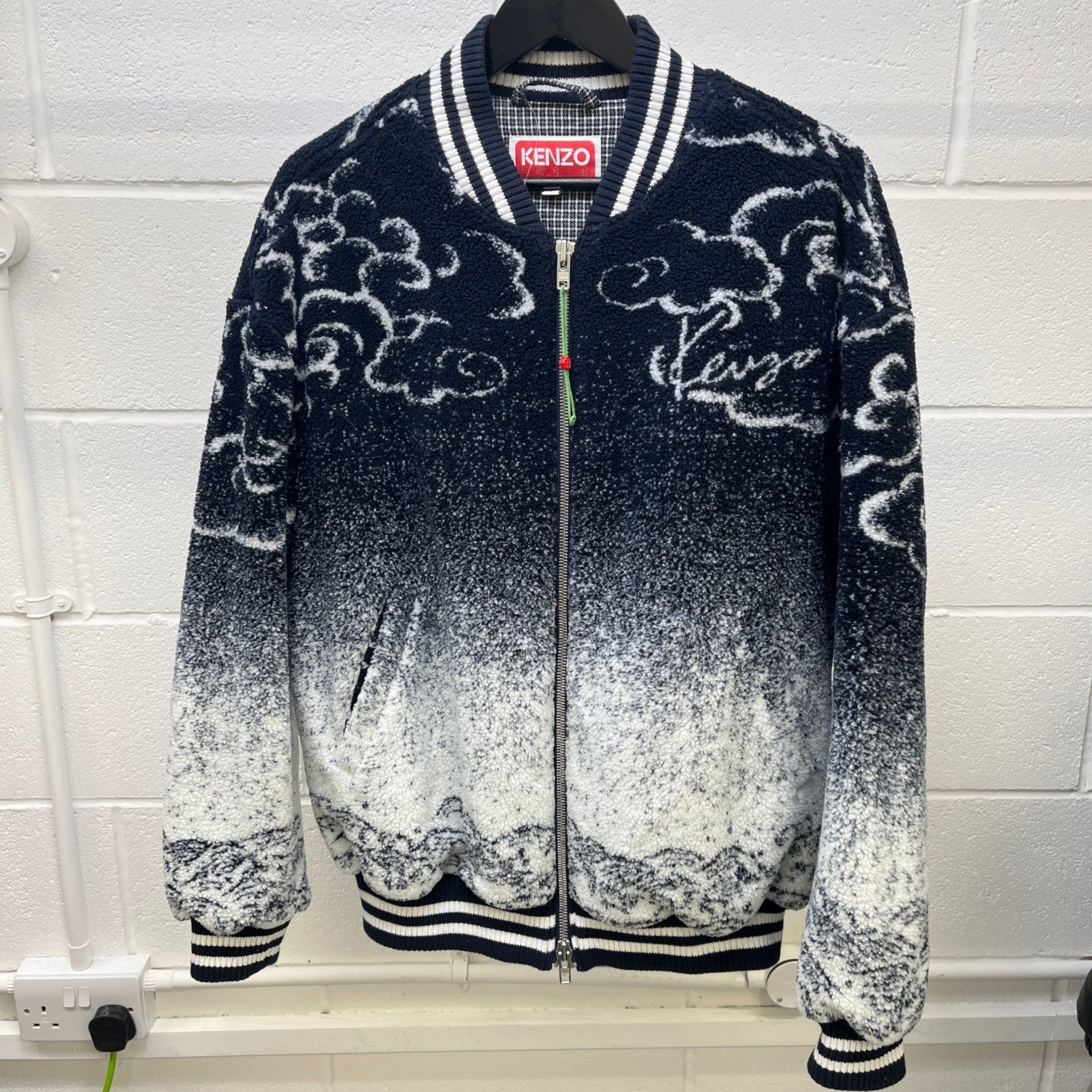 Men's Cloud Tiger Bomber Jacket Navy Size L
