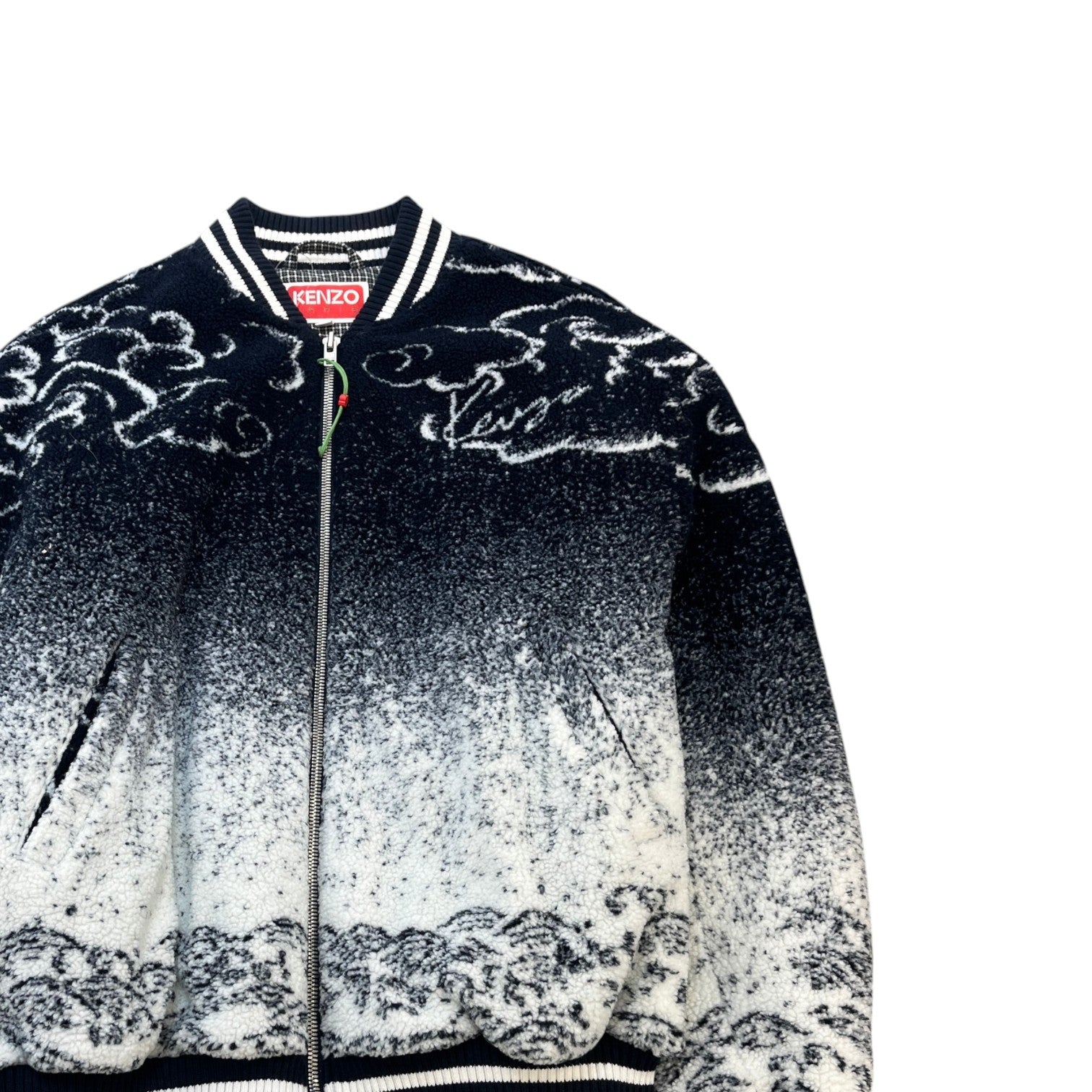 Men's Cloud Tiger Bomber Jacket Navy Size L