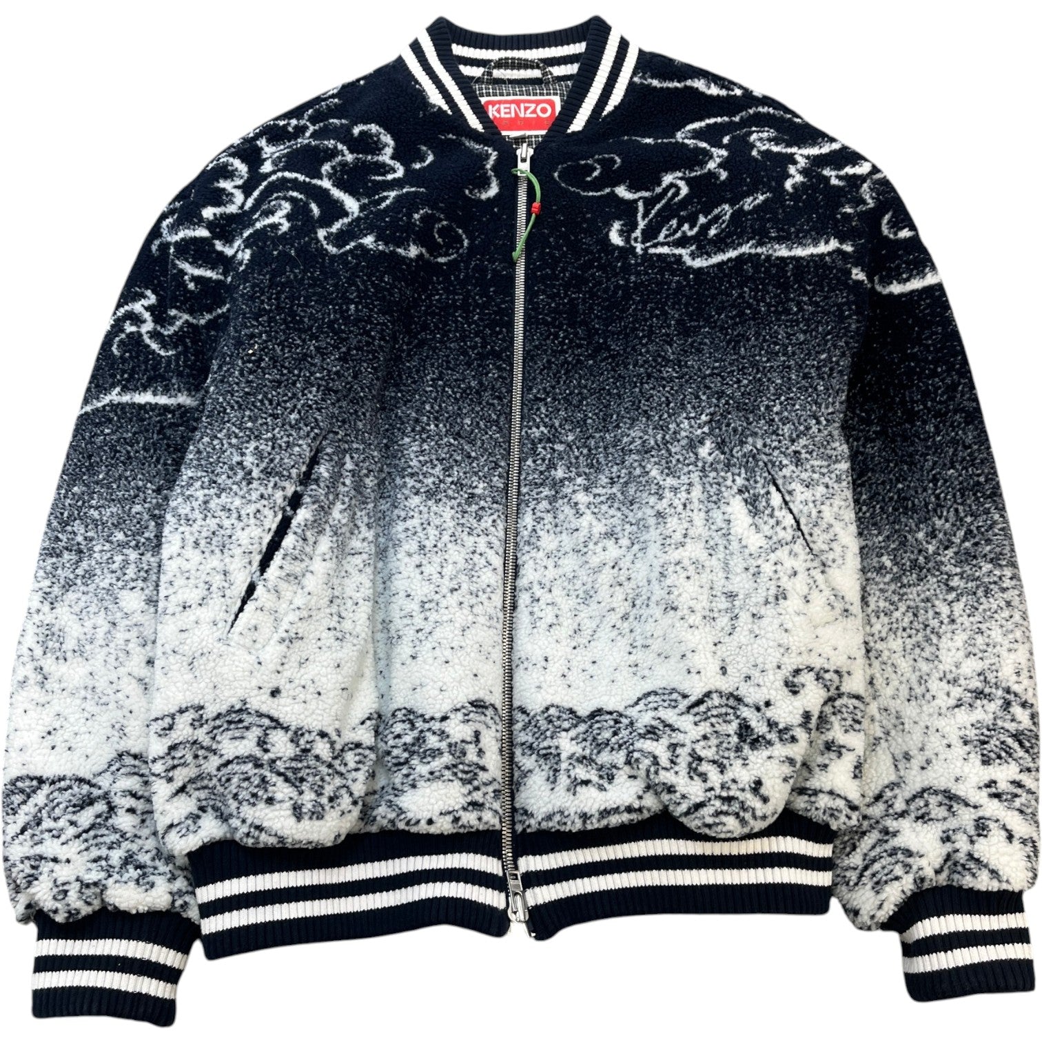 Men's Cloud Tiger Bomber Jacket Navy Size L
