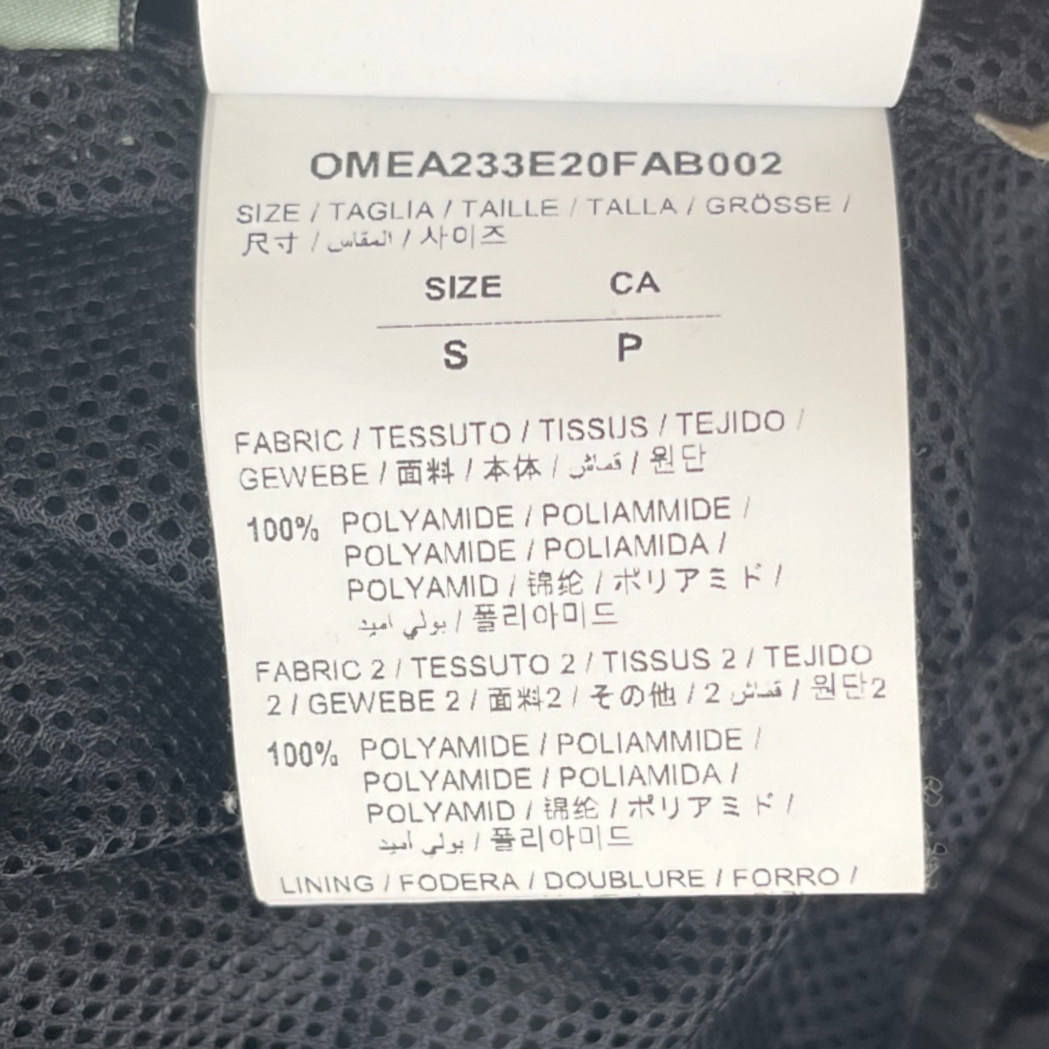 Men's Diag Nylon Windbreaker Black Size S