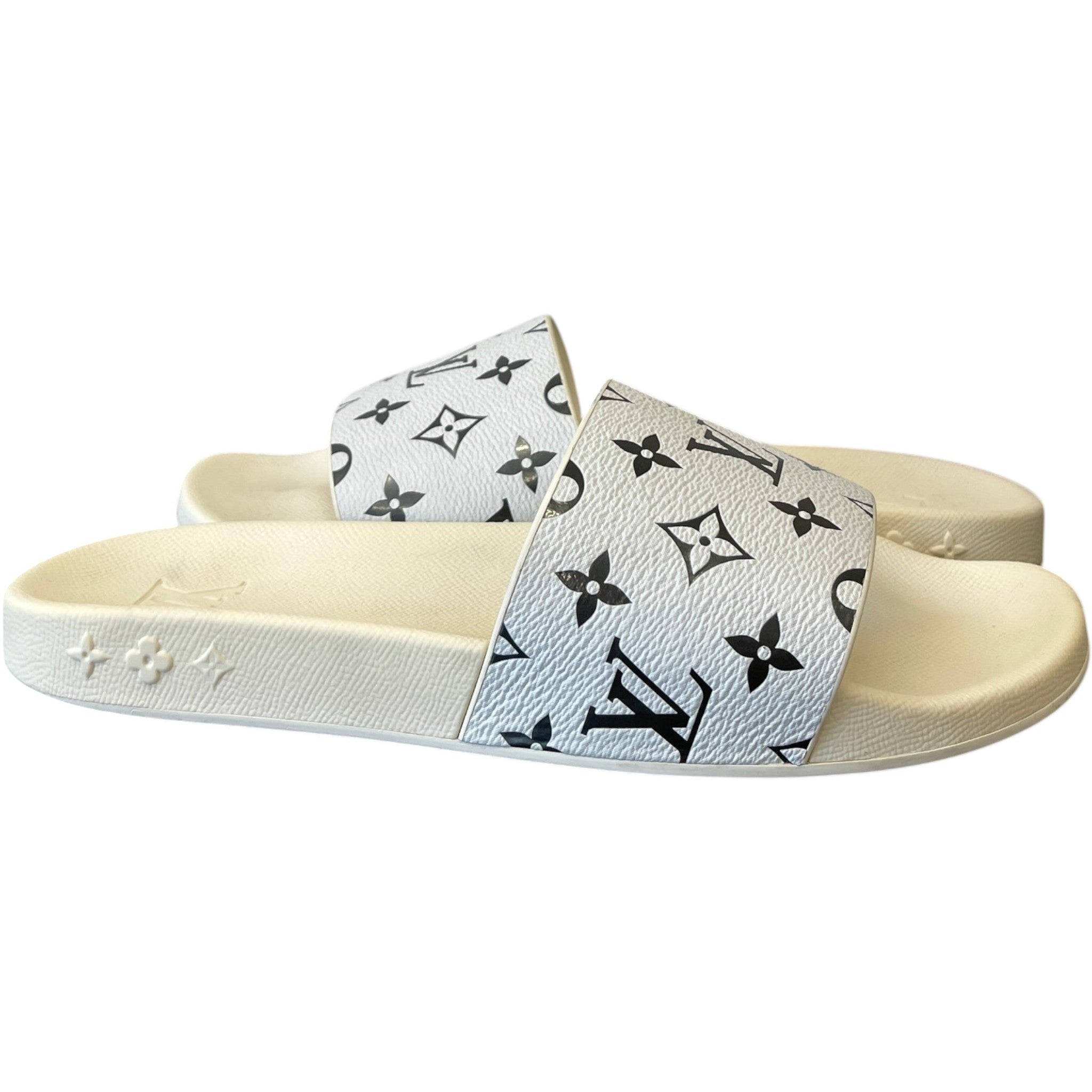 Men's Monogram Slides White Size EU 42.5 / UK 8.5