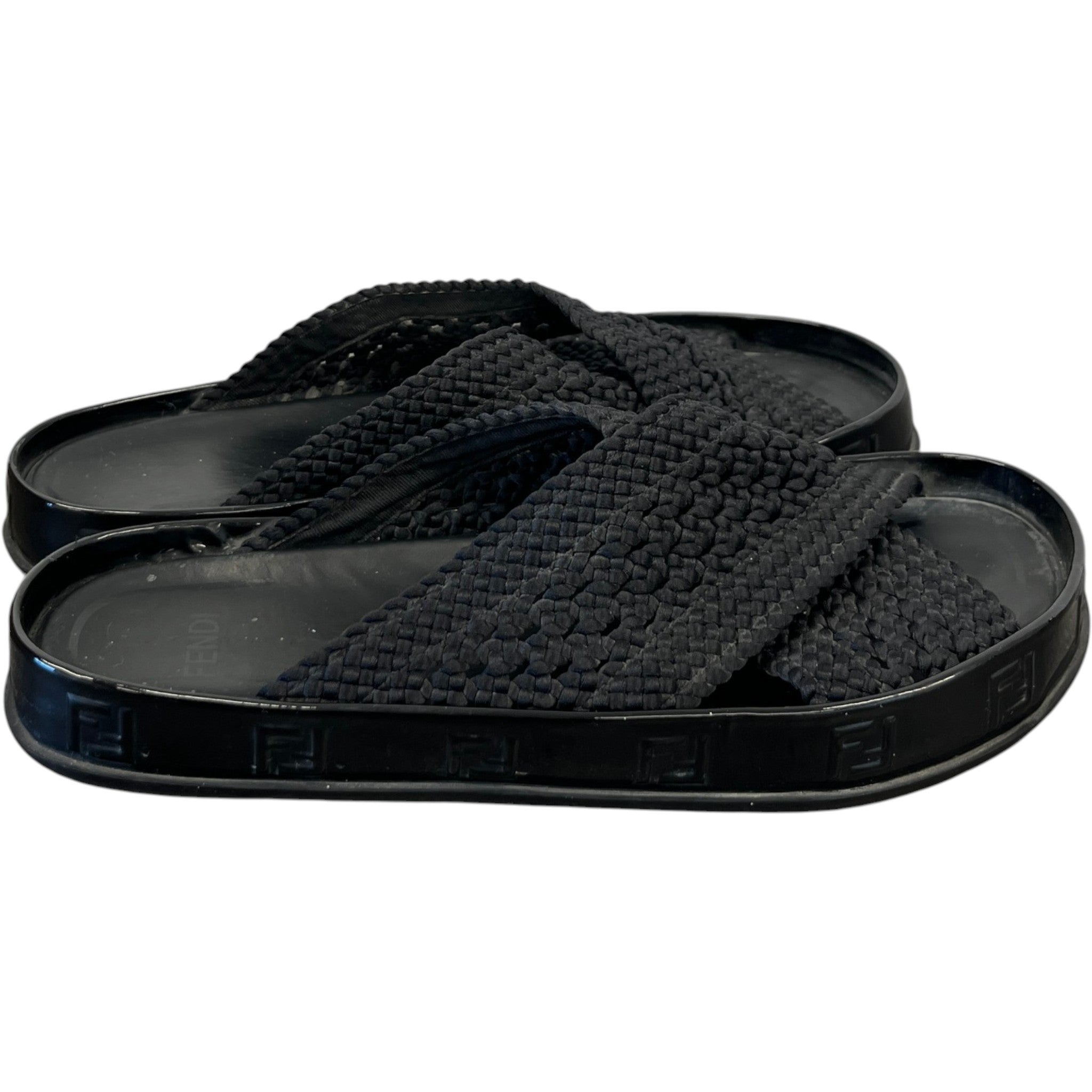 Women's Ff Rafia Sandals Black Size EU 38 / UK 5