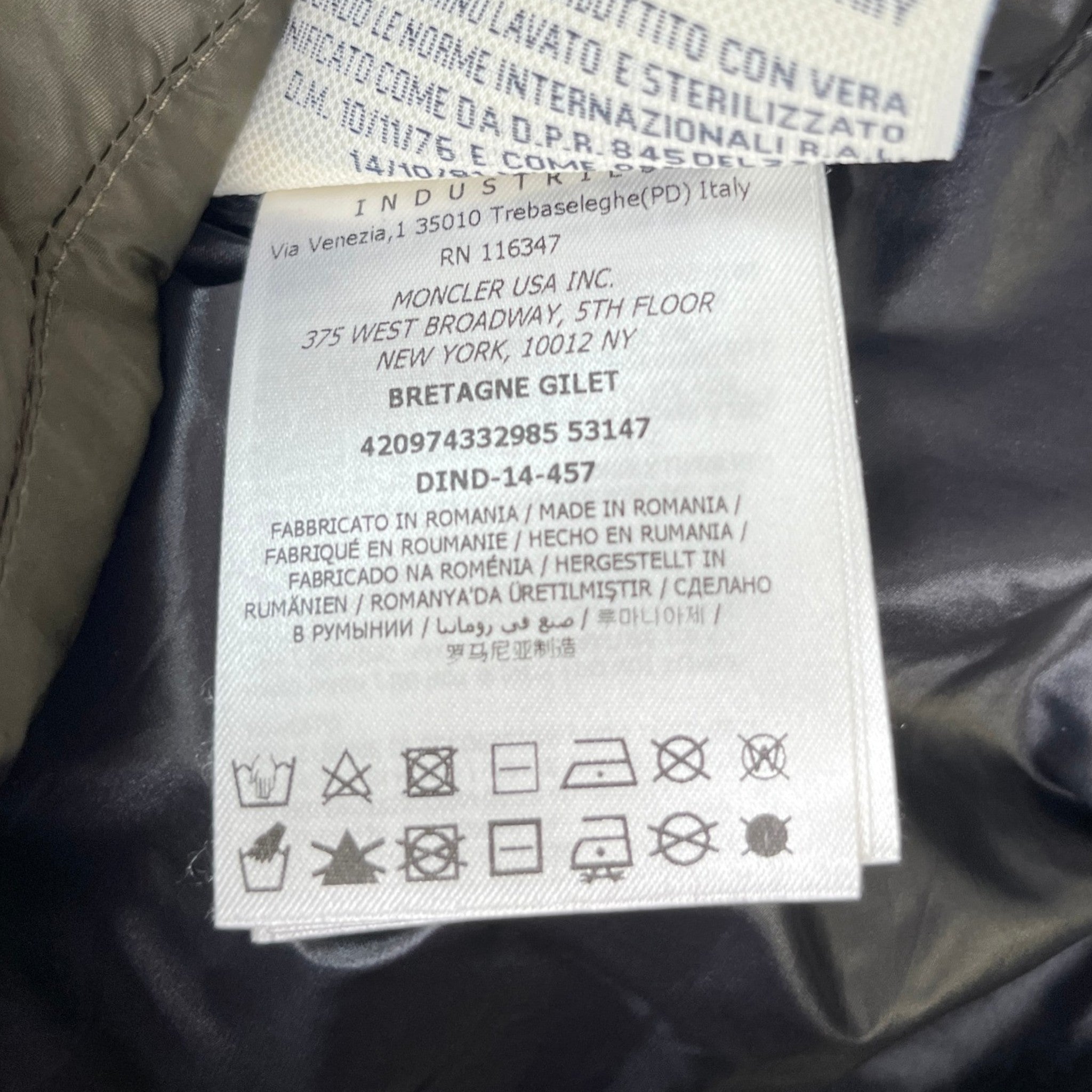 Men's Bretagne Grenoble Gilet Khaki Size 2 / M