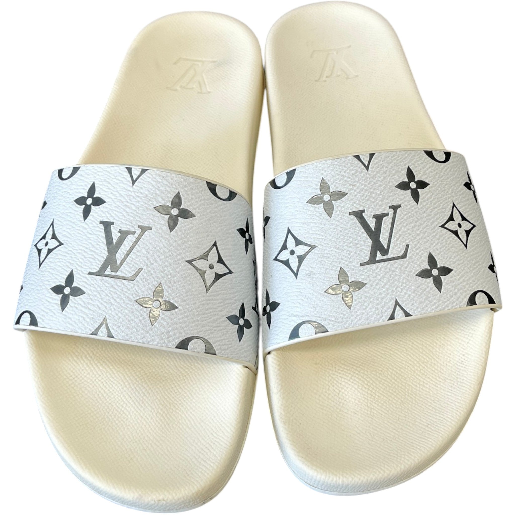 Men's Monogram Slides White Size EU 42.5 / UK 8.5