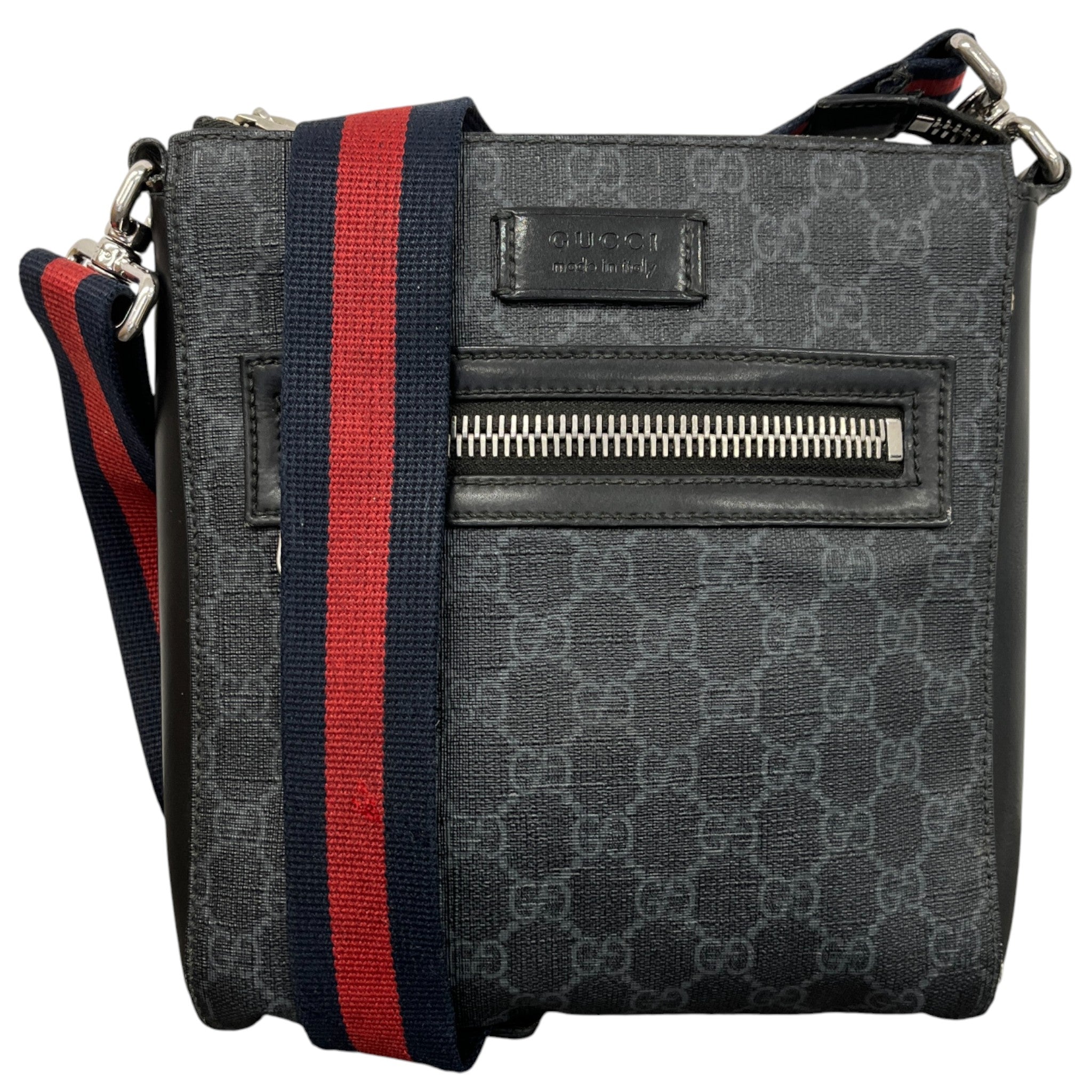 Men's Gg Supreme Small Messenger Bag Black