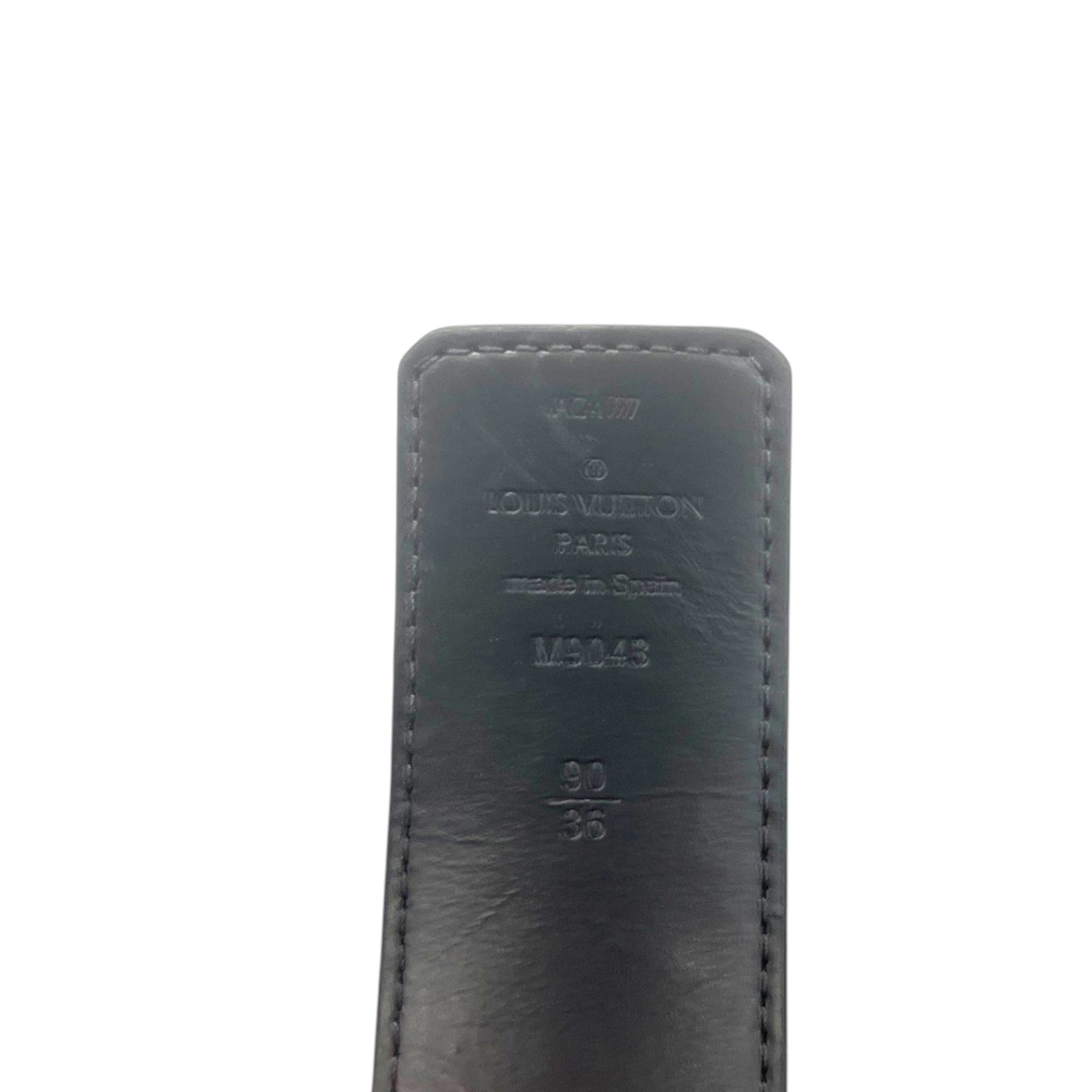 Men's Lv Initials Belt Black Size Waist 36"