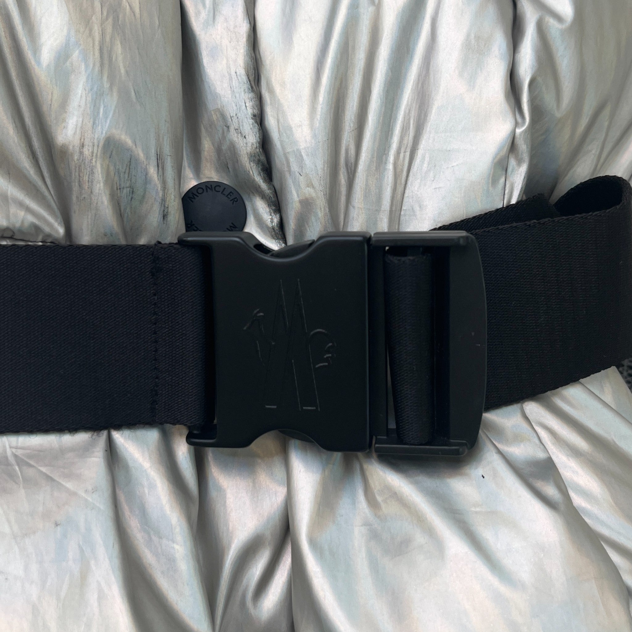 Women's Olligan Holographic Hooded Belted Down Jacket Silver Size 1 / UK 10