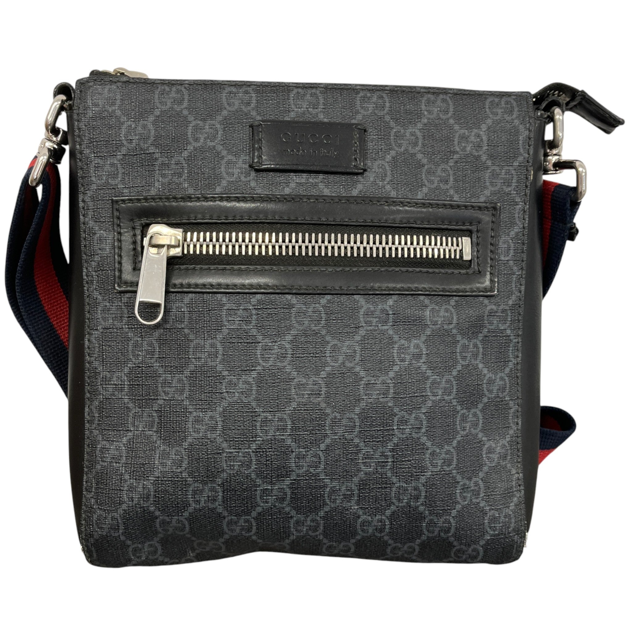 Men's Gg Supreme Small Messenger Bag Black