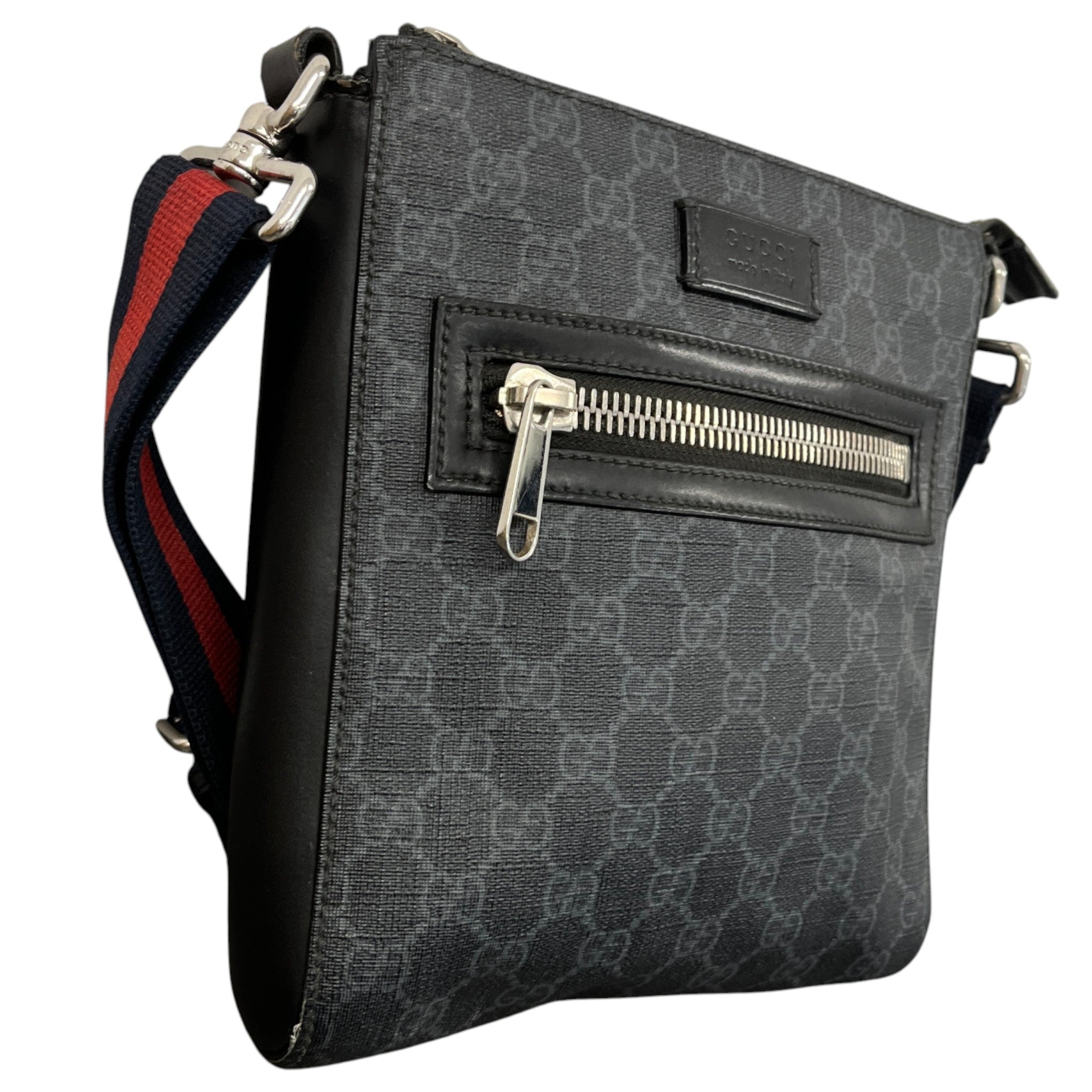 Men's Gg Supreme Small Messenger Bag Black