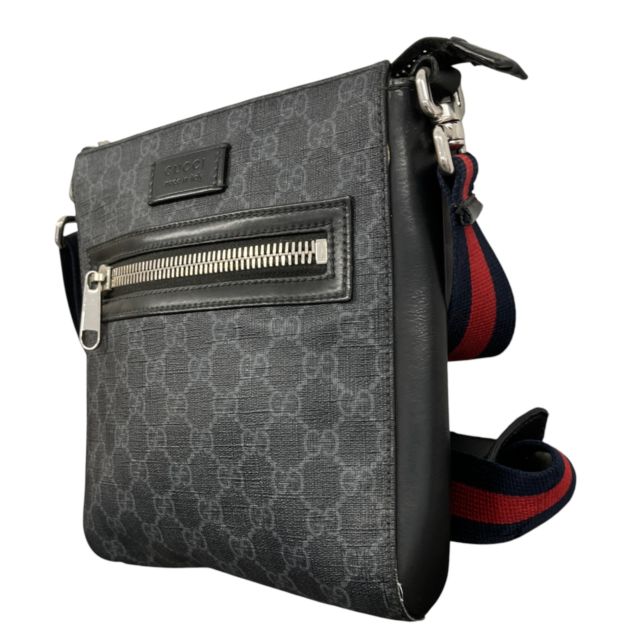 Men's Gg Supreme Small Messenger Bag Black