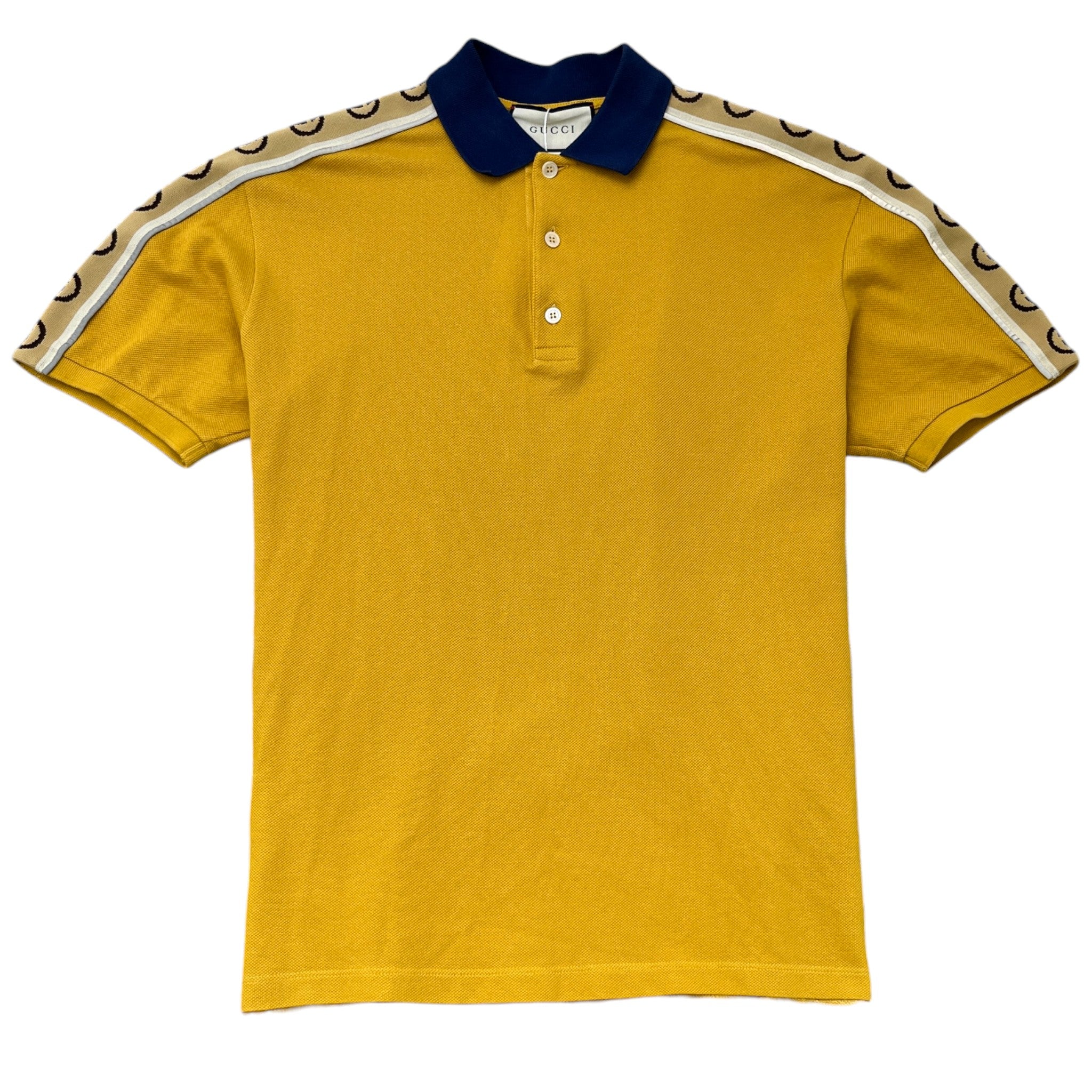 Men's Gg Stripe Polo Shirt Yellow Size XL