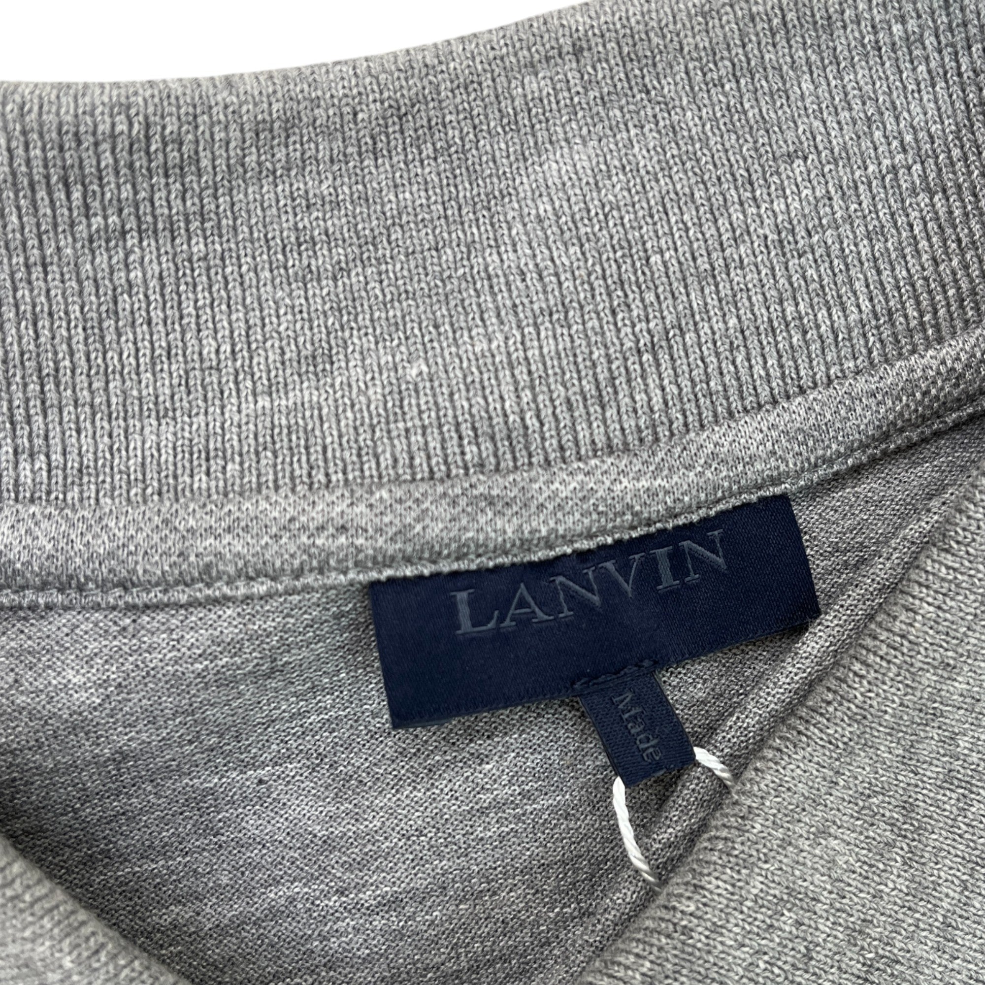 Men's Embroidered Logo Polo Shirt Grey Size XXL