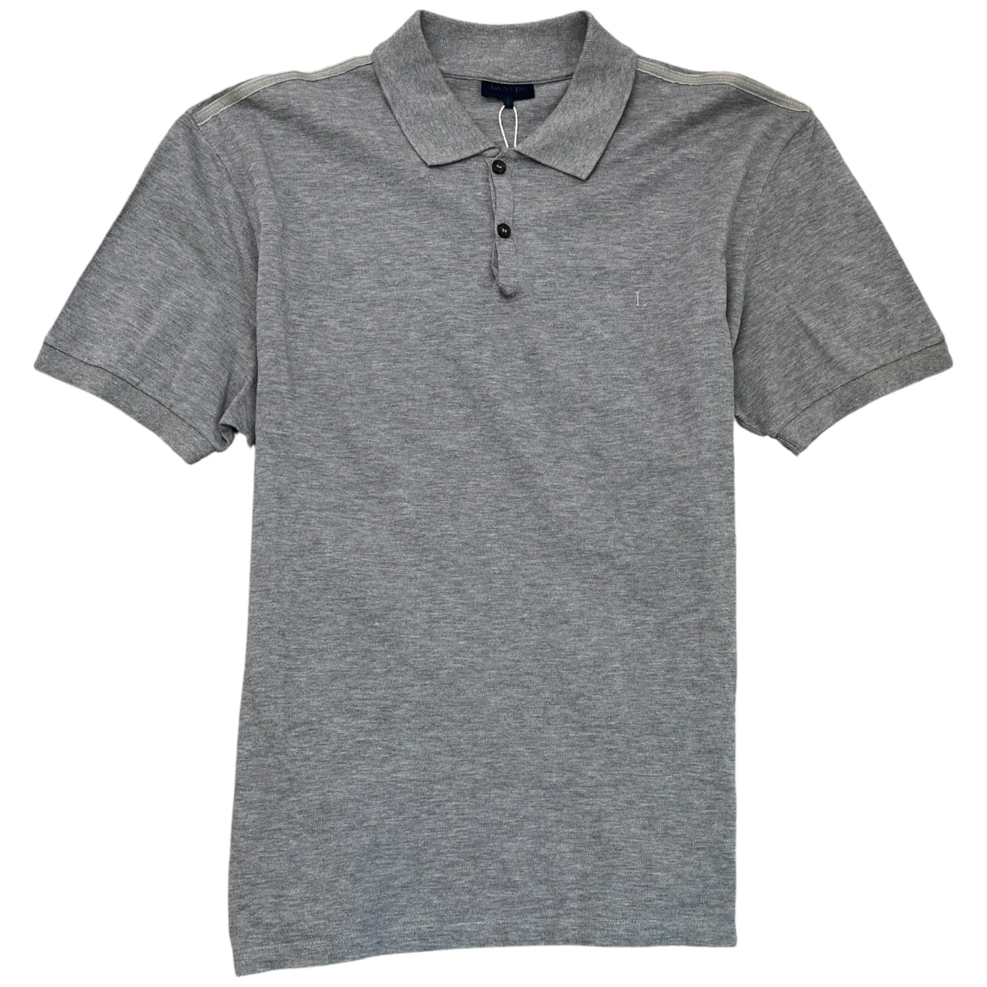 Men's Embroidered Logo Polo Shirt Grey Size XXL