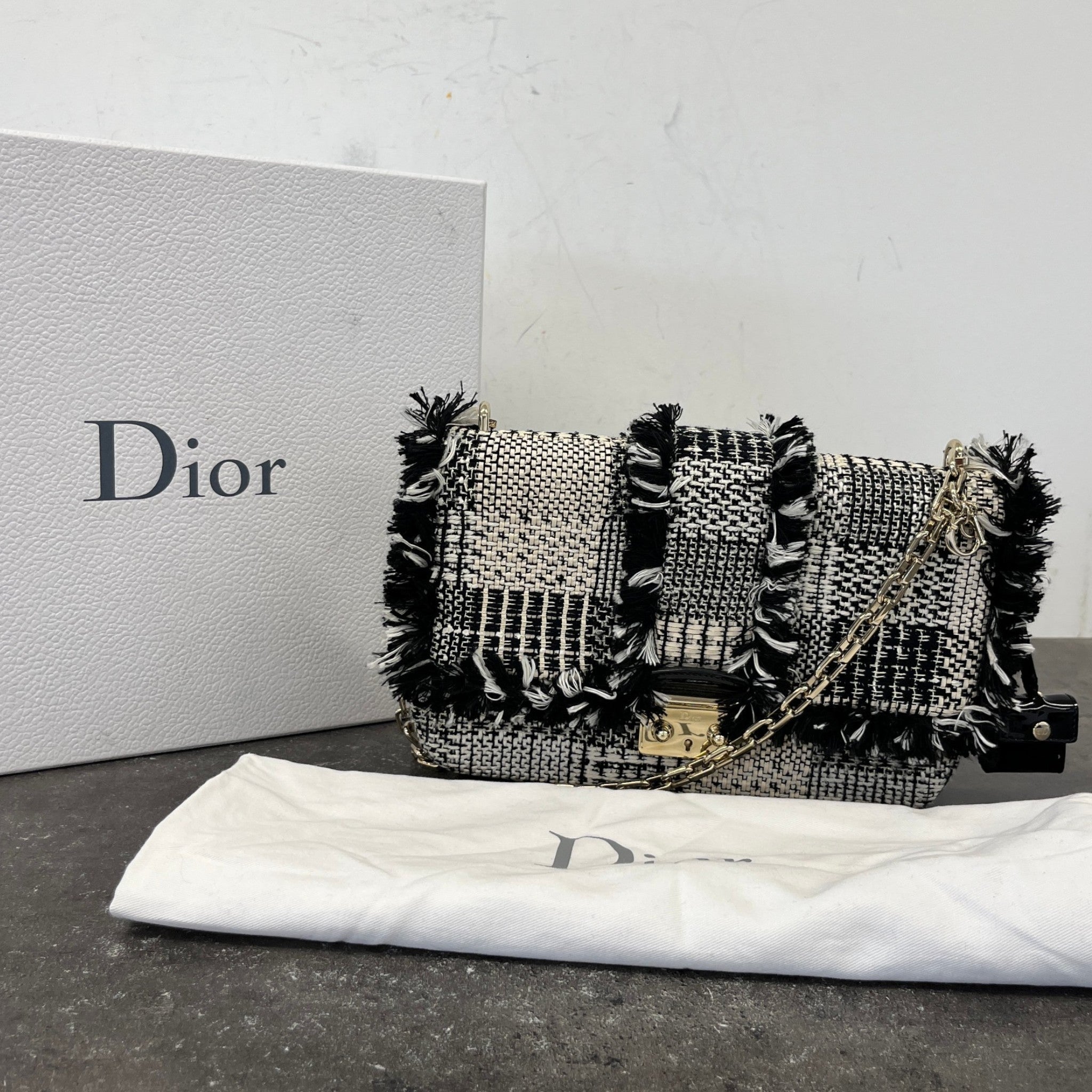 Women's Miss Dior Braided Handbag Black