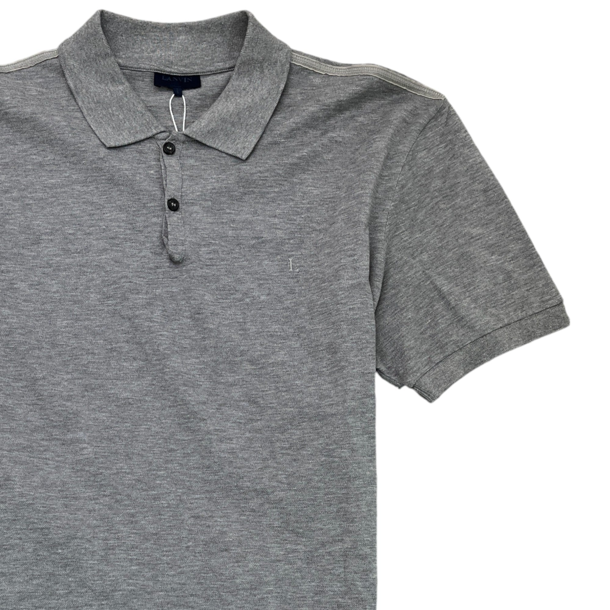 Men's Embroidered Logo Polo Shirt Grey Size XXL