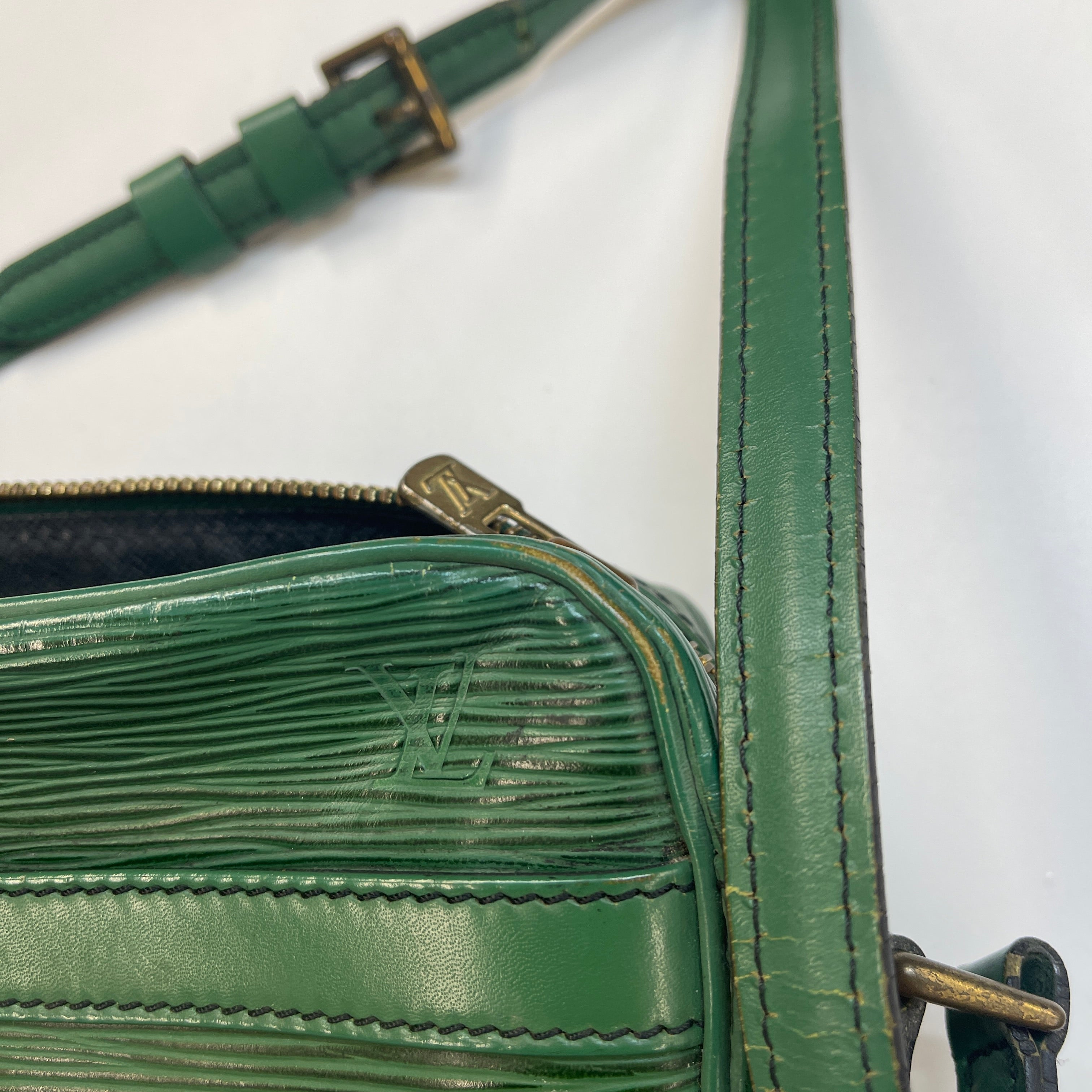 Men's Epi Leather Trocadero 27 Messenger Bag Green