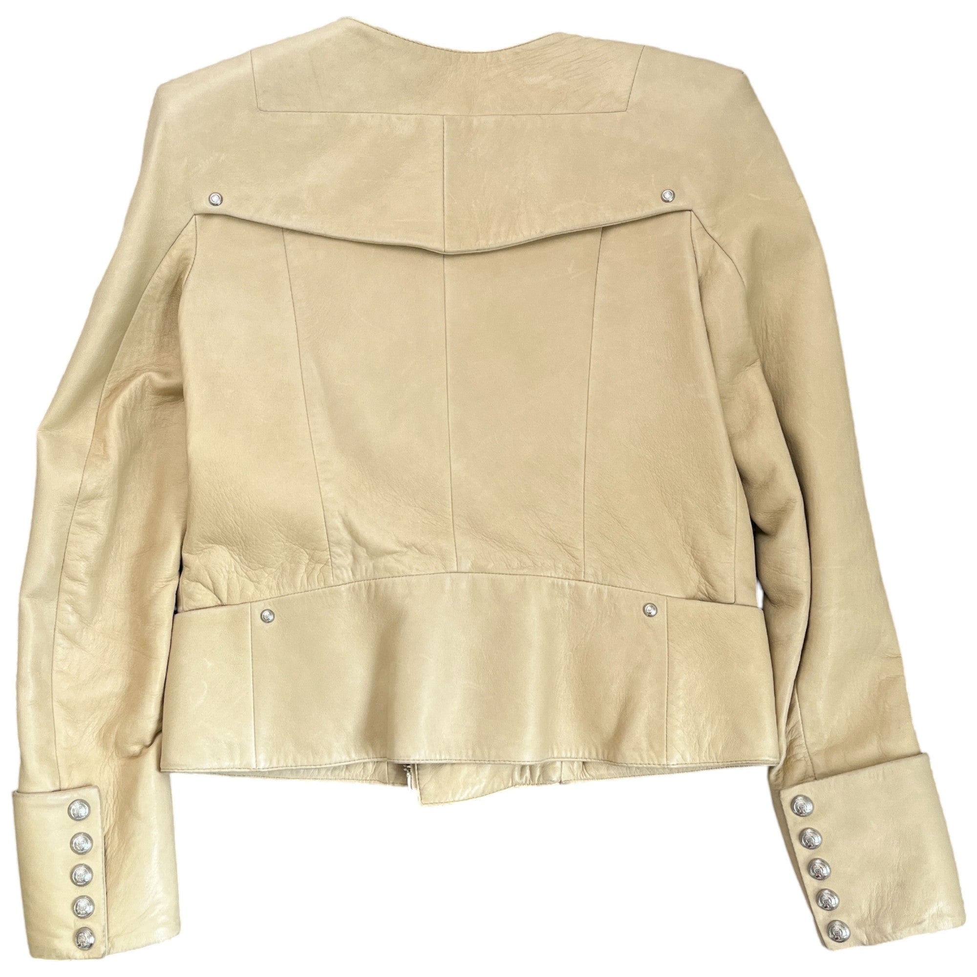 Women's Zipper Detail Jacket Cream Size IT 40 / UK 8
