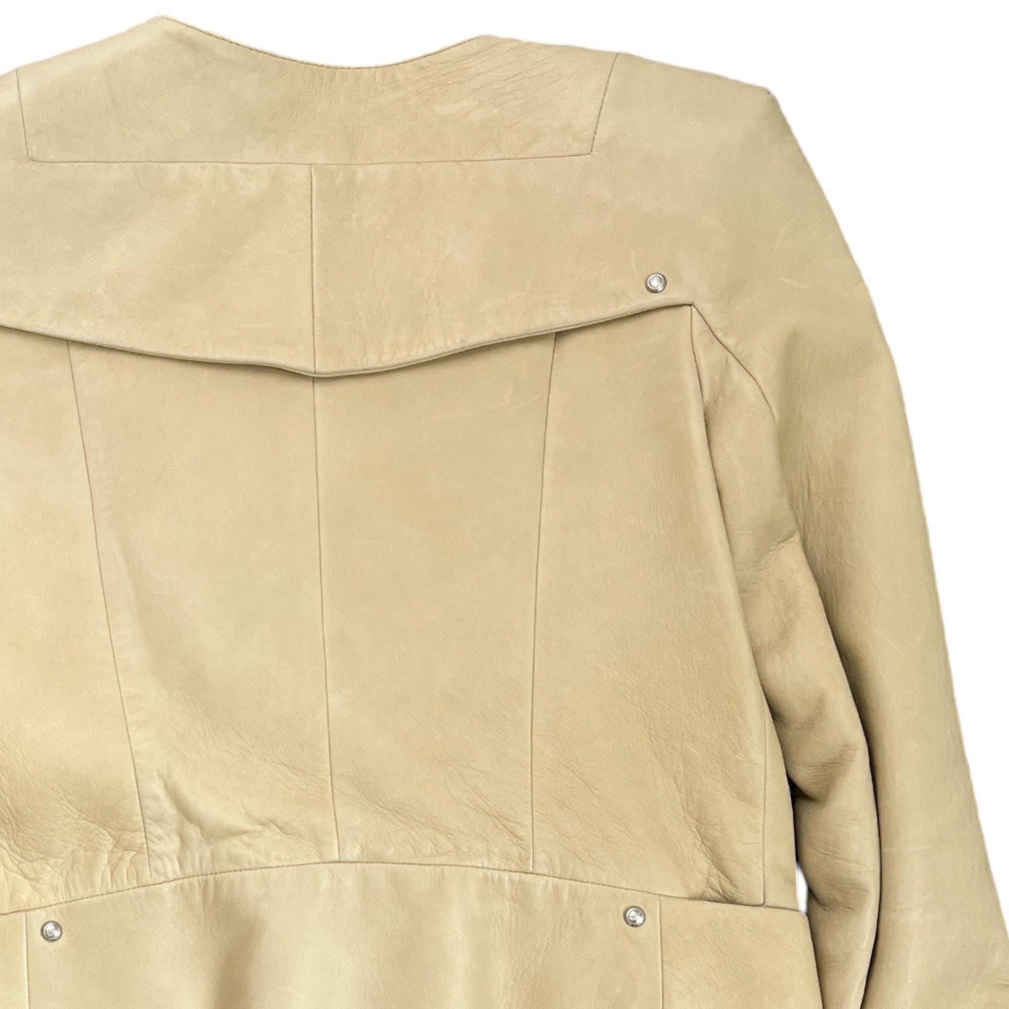 Women's Zipper Detail Jacket Cream Size IT 40 / UK 8