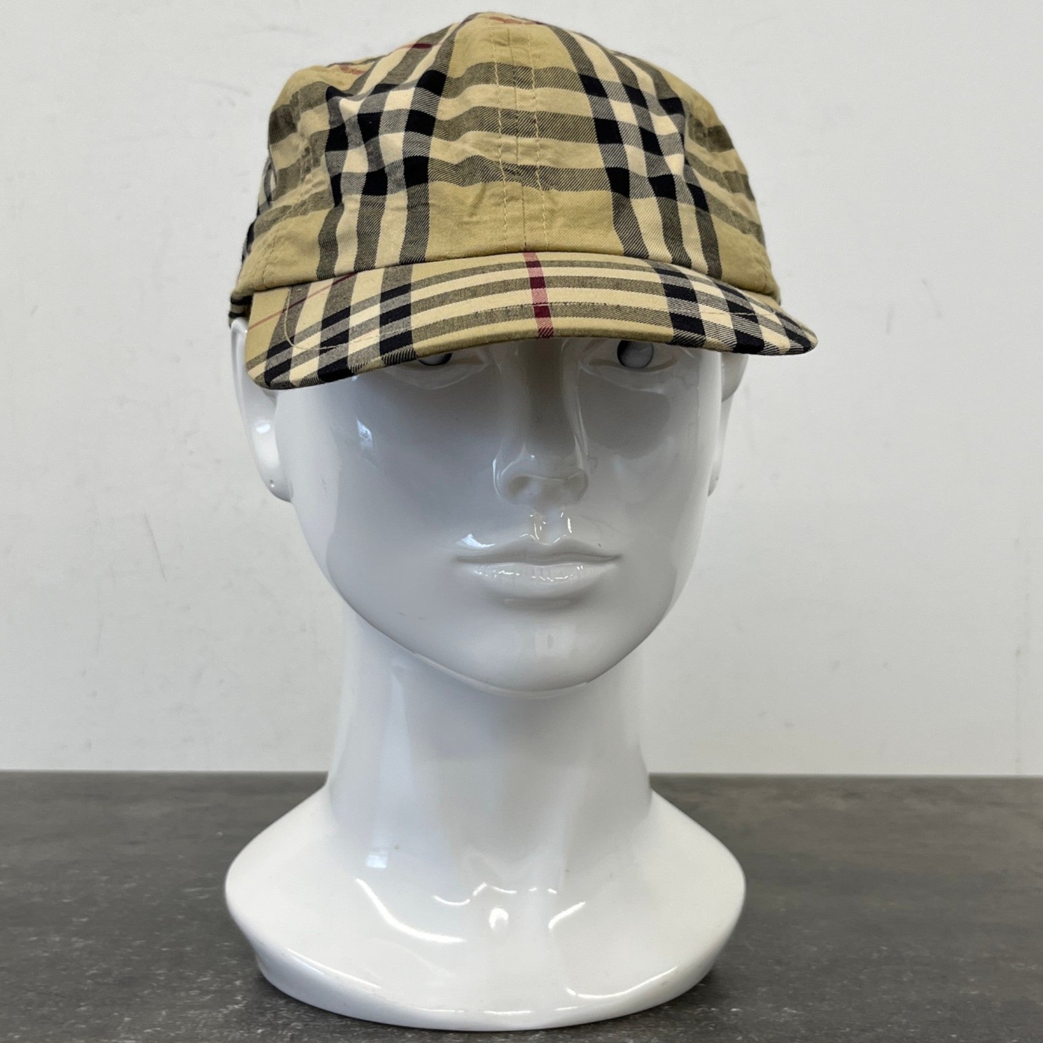Men's Checkered Cap Beige