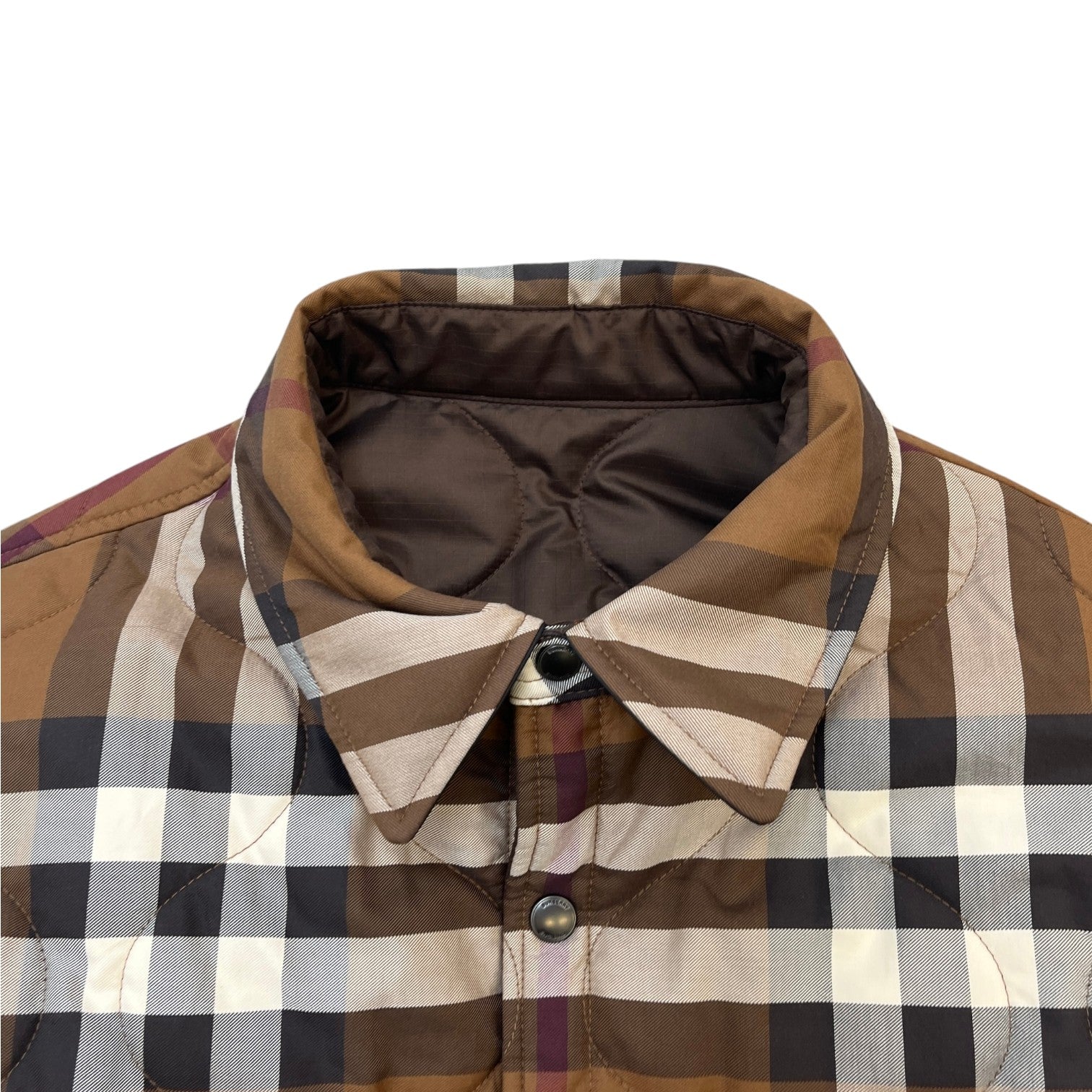 Men's Reversible Quilted Jacket Brown Size XL