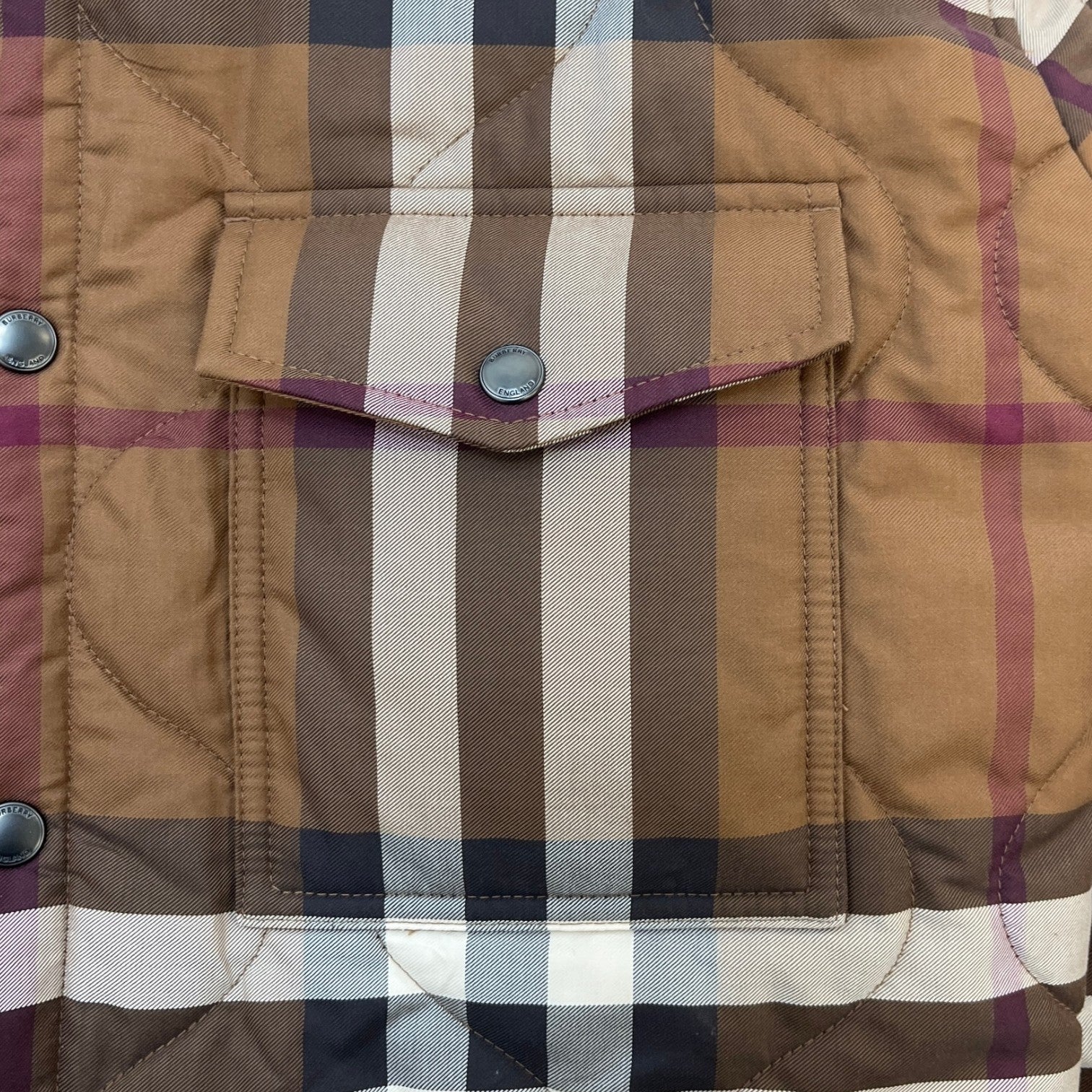 Men's Reversible Quilted Jacket Brown Size XL