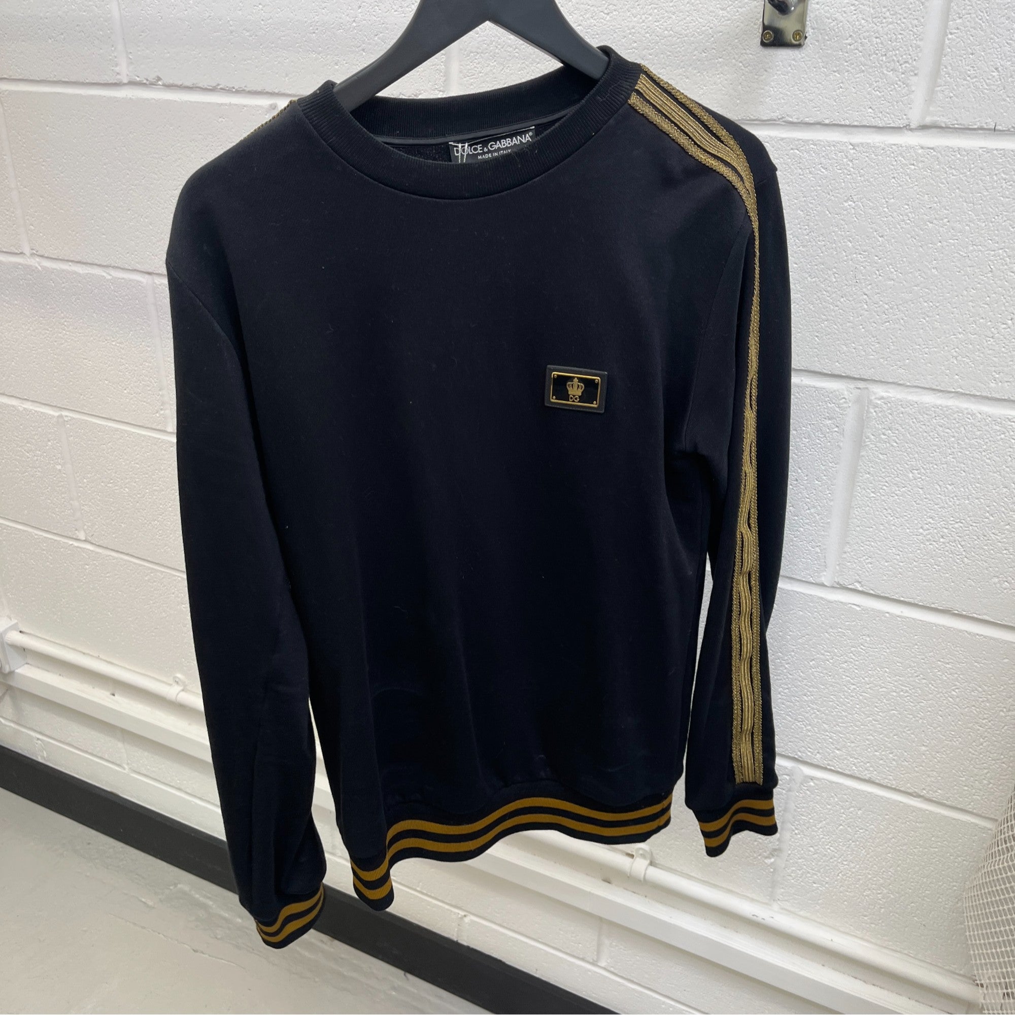 Men's Plaque Logo Sweatshirt Black Size IT 44 / UK XS