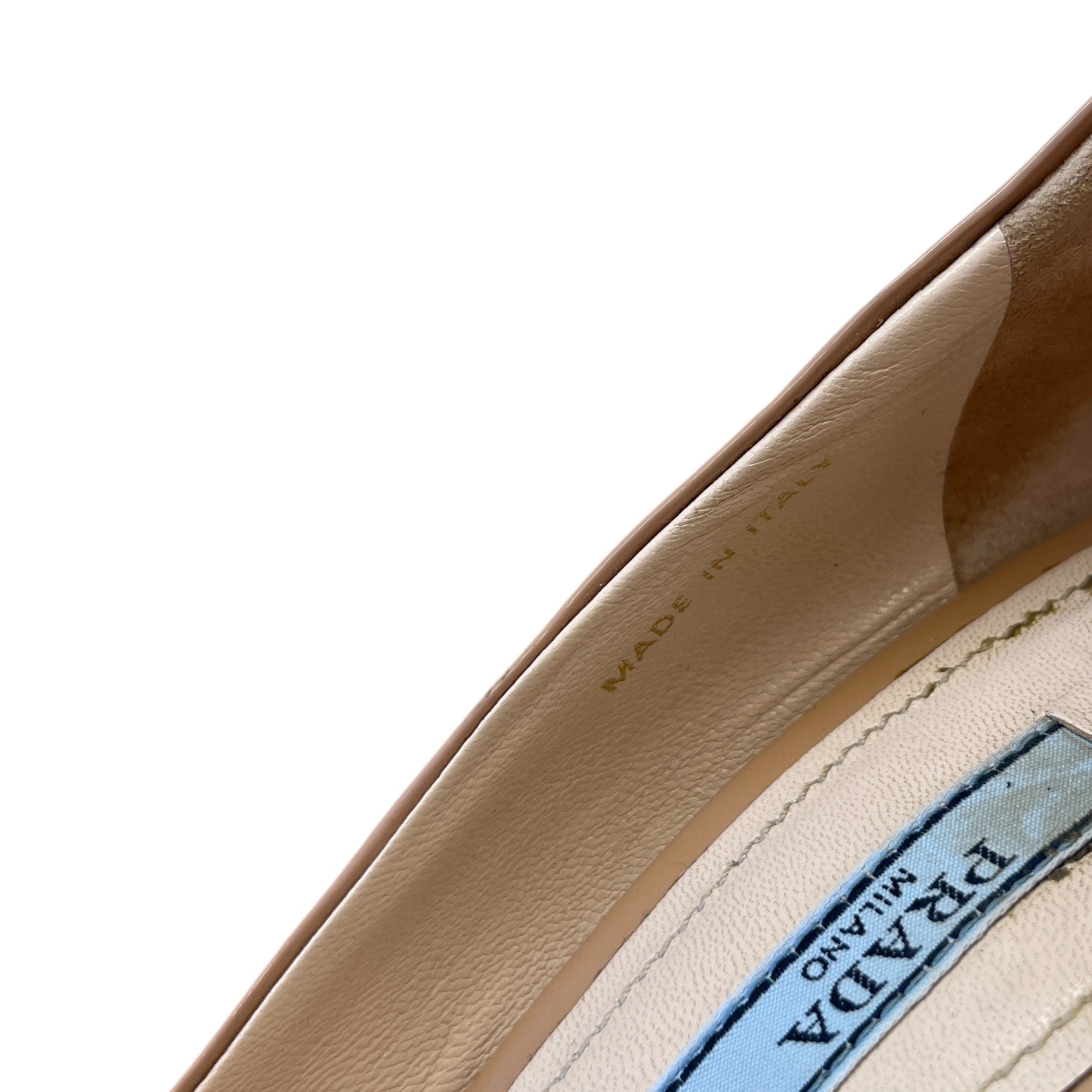 Women's Patent Bow Wedge Heels Beige Size EU 37 / UK 4