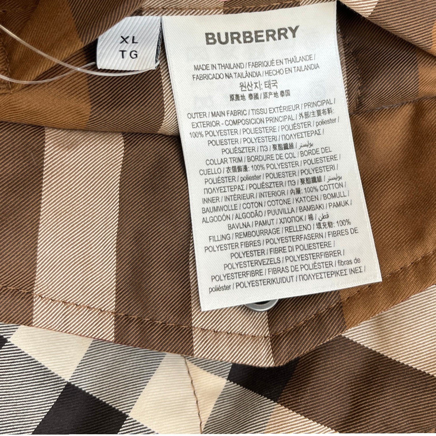 Men's Reversible Quilted Jacket Brown Size XL