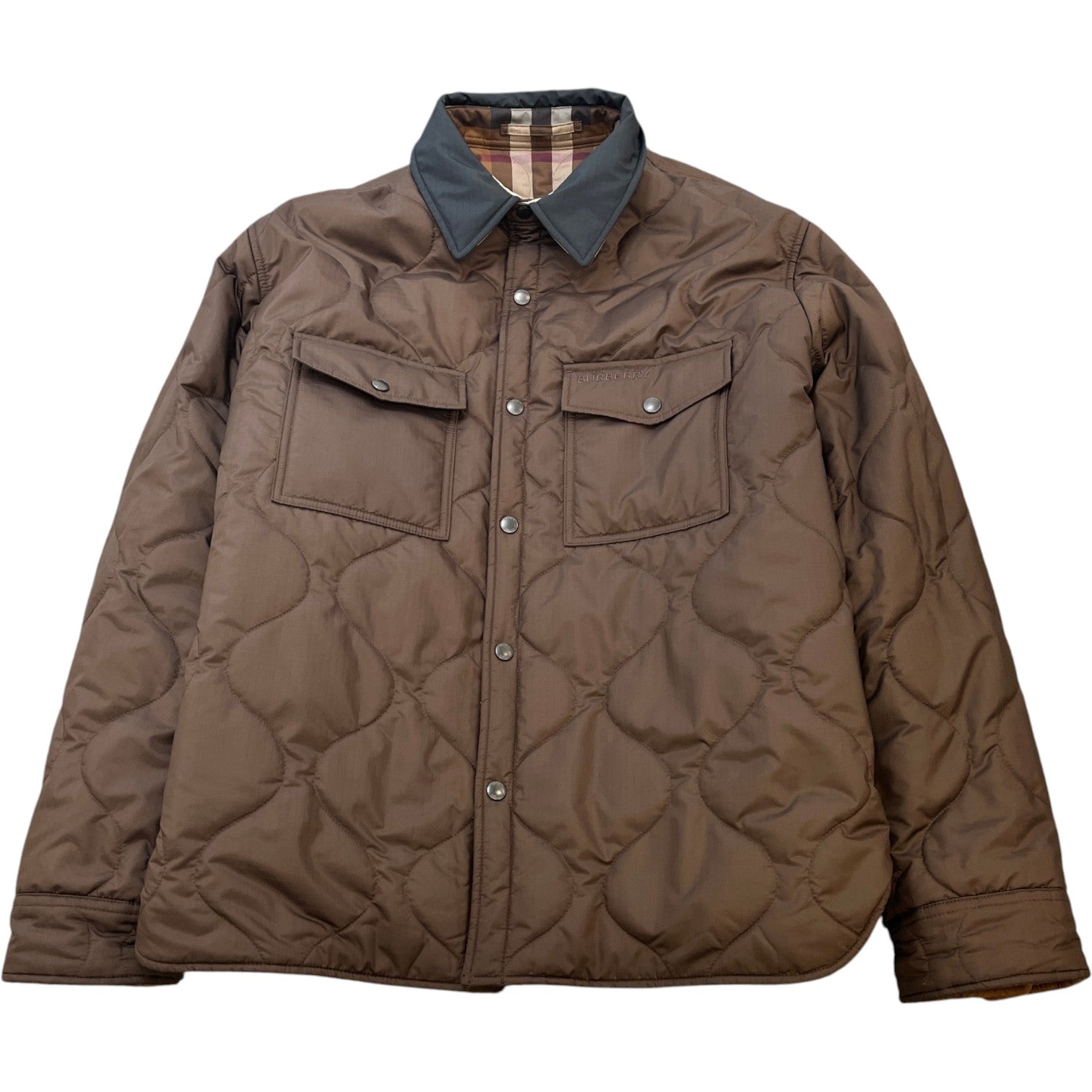 Men's Reversible Quilted Jacket Brown Size XL