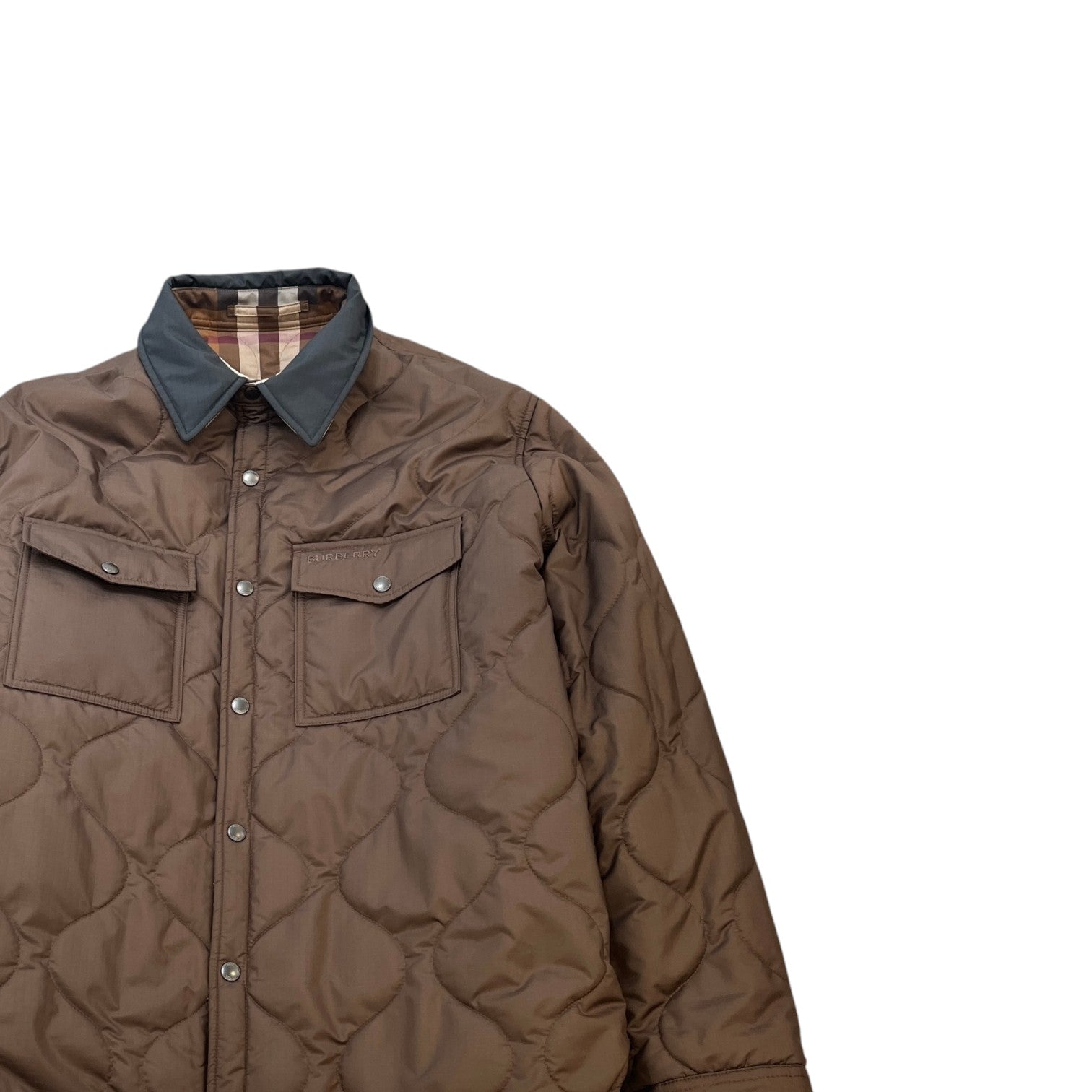 Men's Reversible Quilted Jacket Brown Size XL