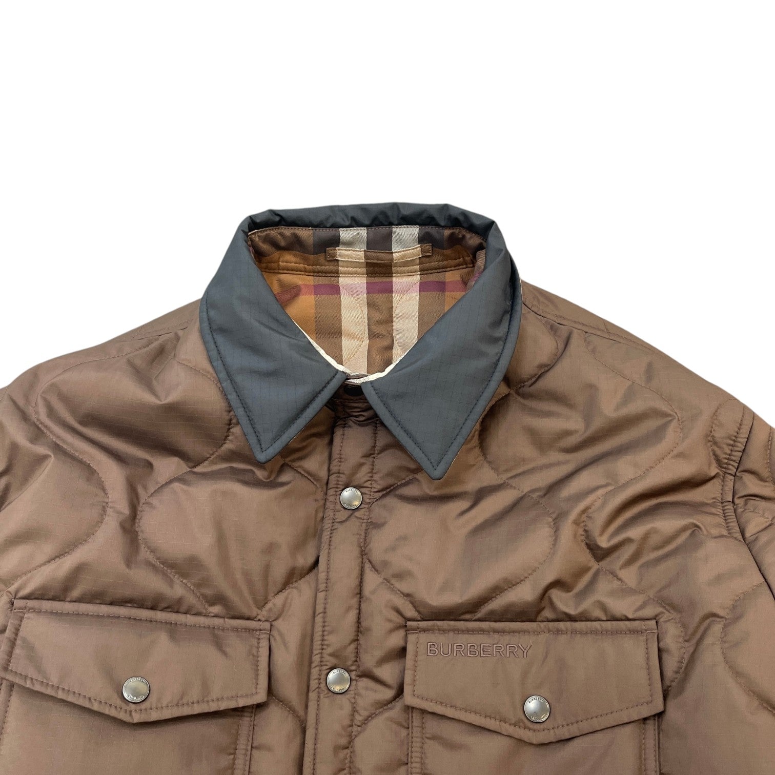 Men's Reversible Quilted Jacket Brown Size XL