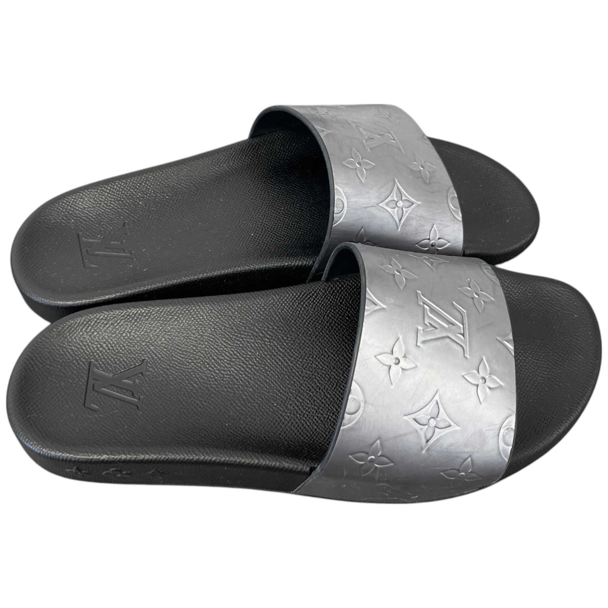 Men's Monogram Waterfront Slides Silver Size EU 41 / UK 7