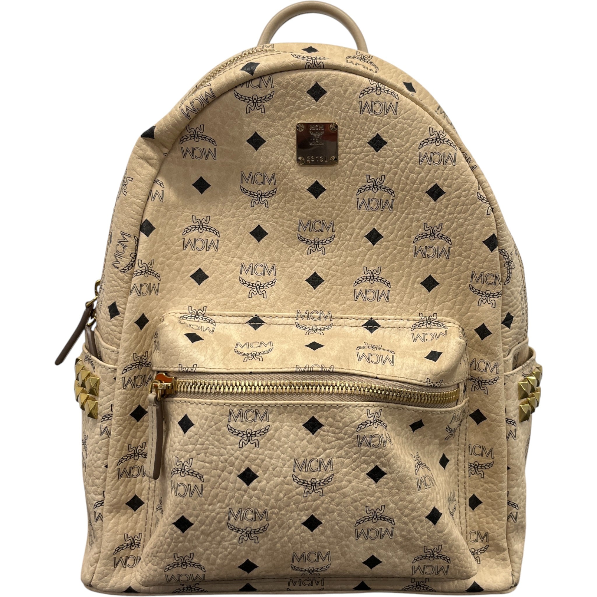 Men's Stark Side Studs Backpack Beige