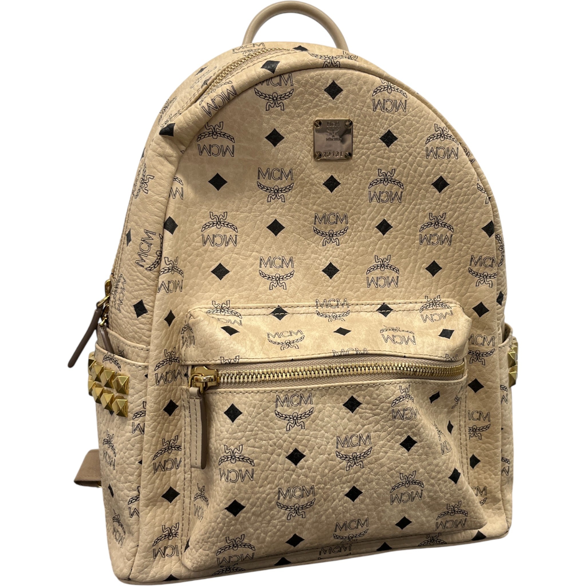 Men's Stark Side Studs Backpack Beige